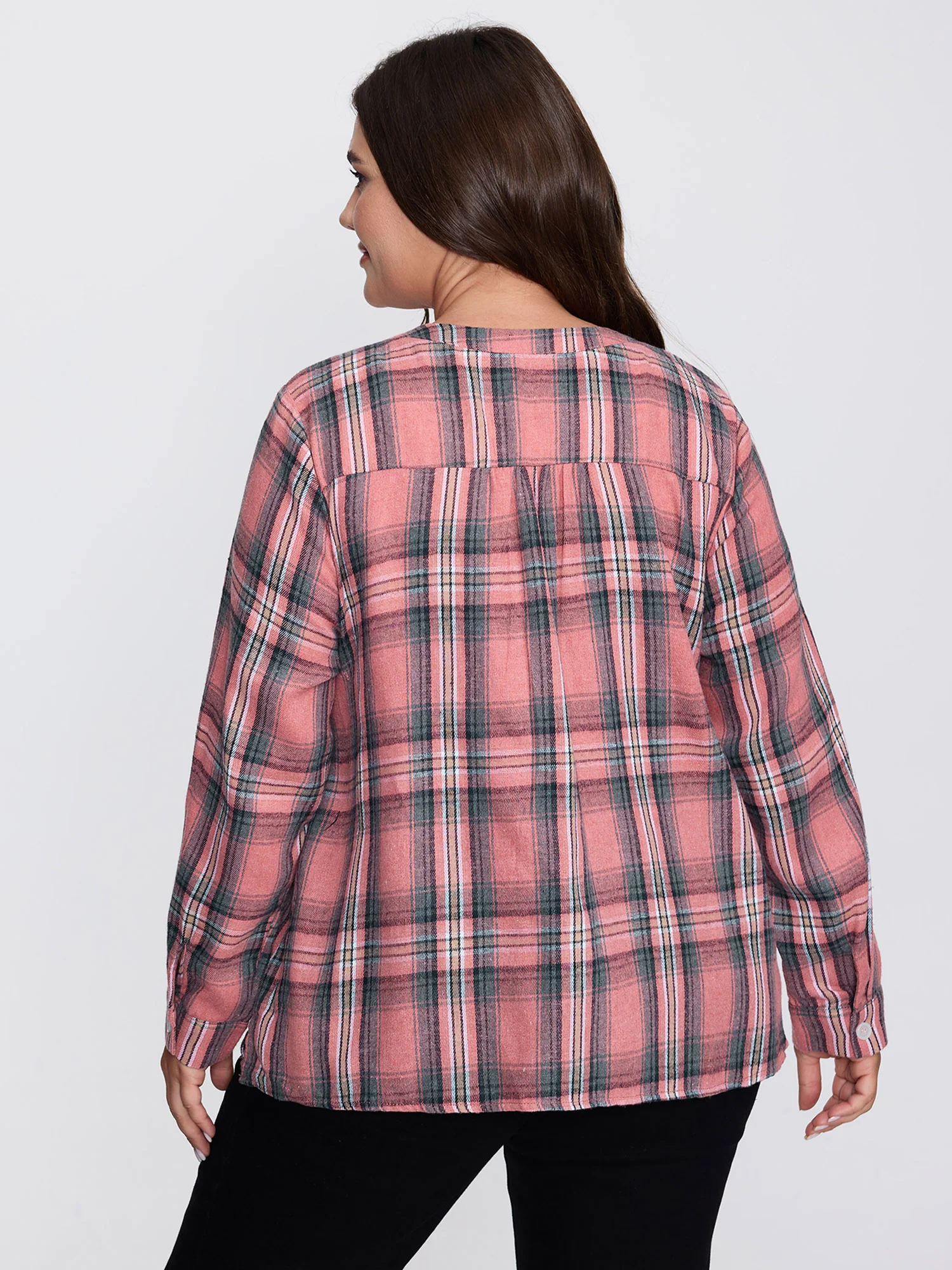 Pretty Plaid Toothpick Pleats Blouse - Image 4