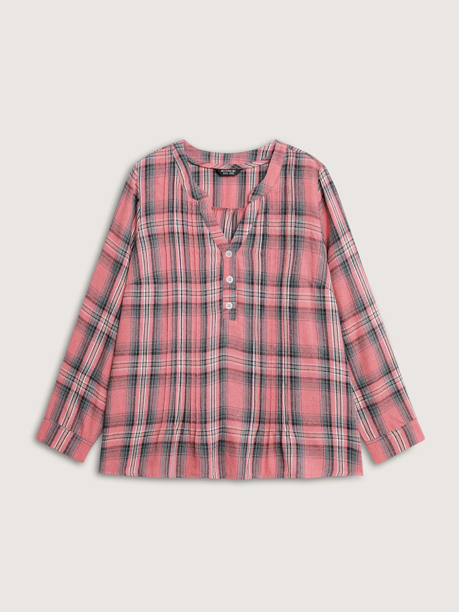 Pretty Plaid Toothpick Pleats Blouse - Image 7