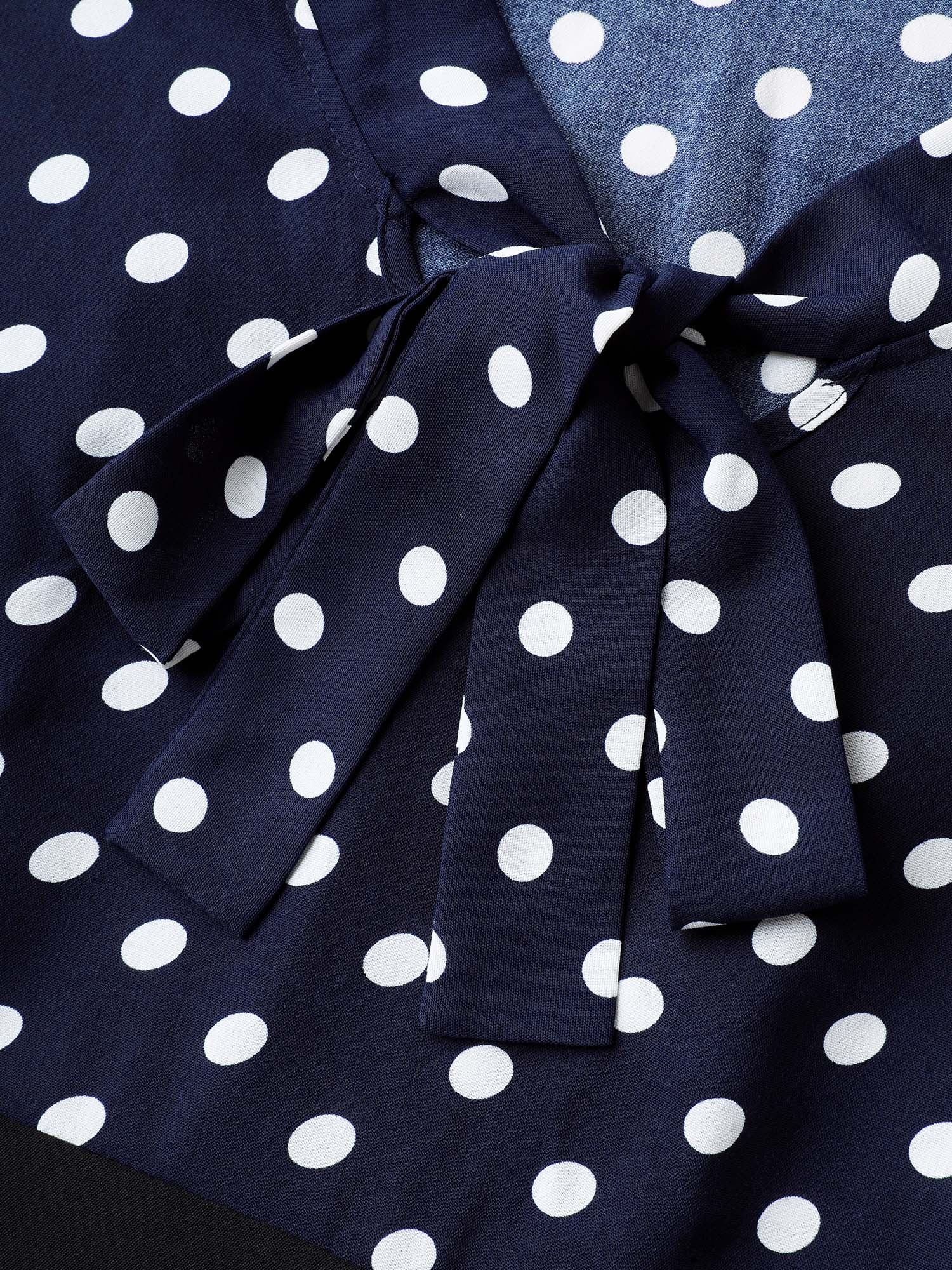 Pretty Polka Dots Bow-Tie Midi Dress - Image 5
