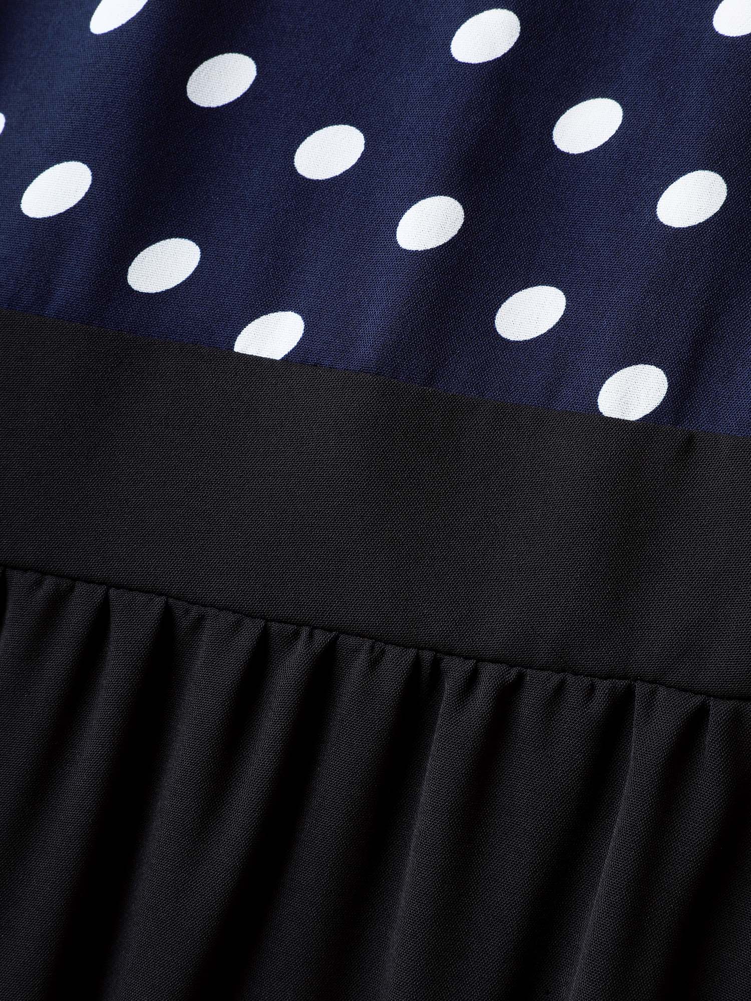 Pretty Polka Dots Bow-Tie Midi Dress - Image 6