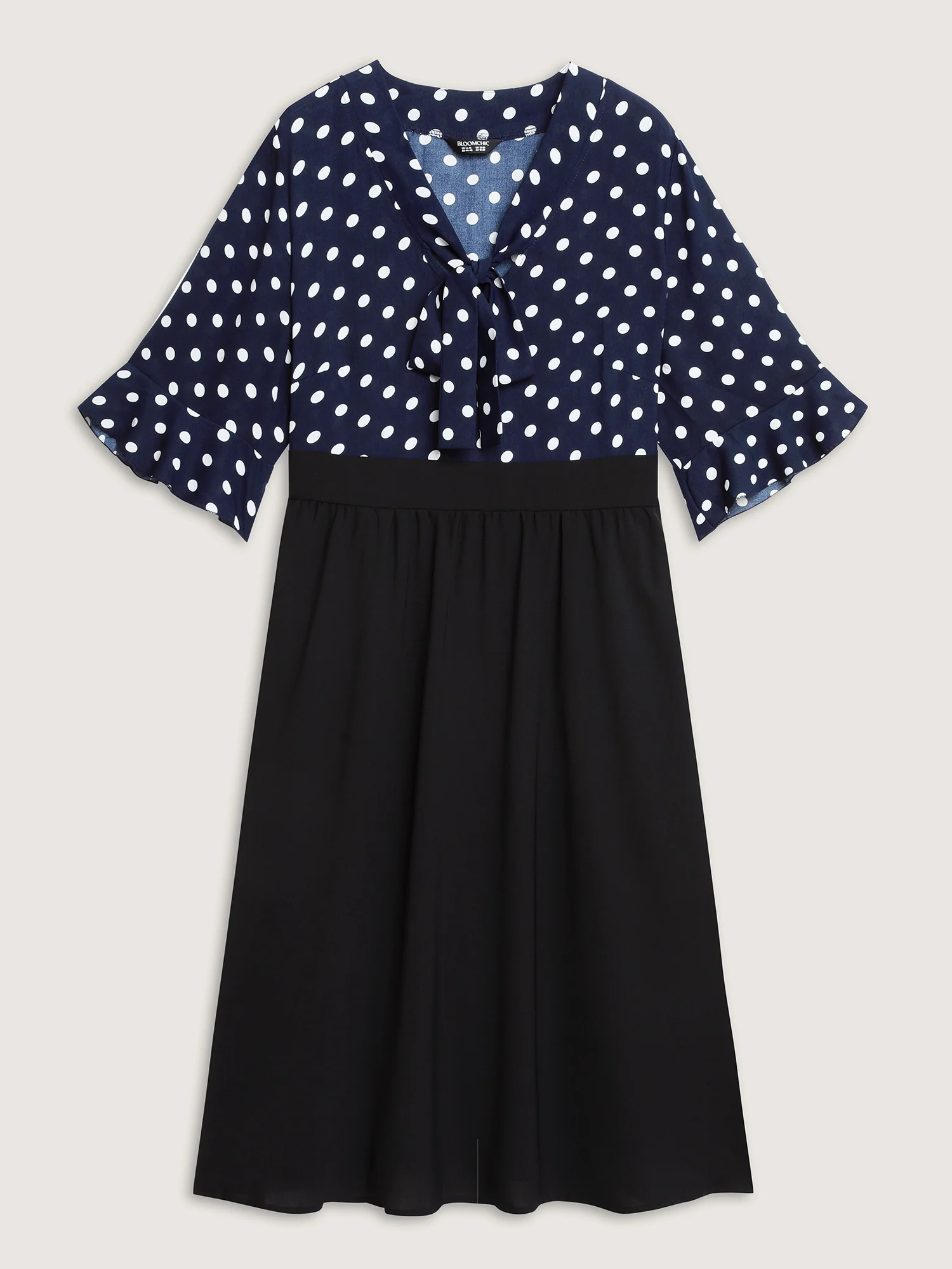 Pretty Polka Dots Bow-Tie Midi Dress - Image 7