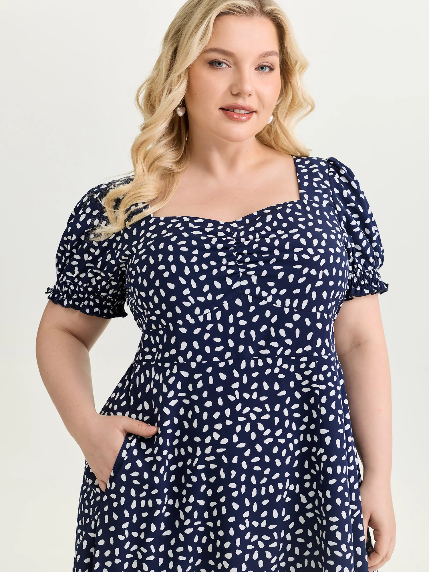 Pretty Polka Dots Sweetheart Midi Dress - Image 2