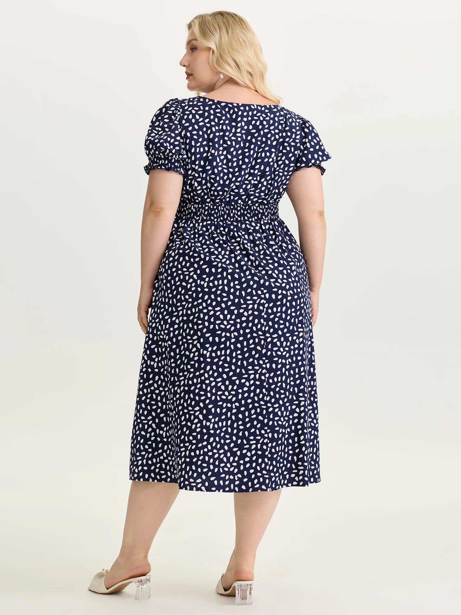 Pretty Polka Dots Sweetheart Midi Dress - Image 3