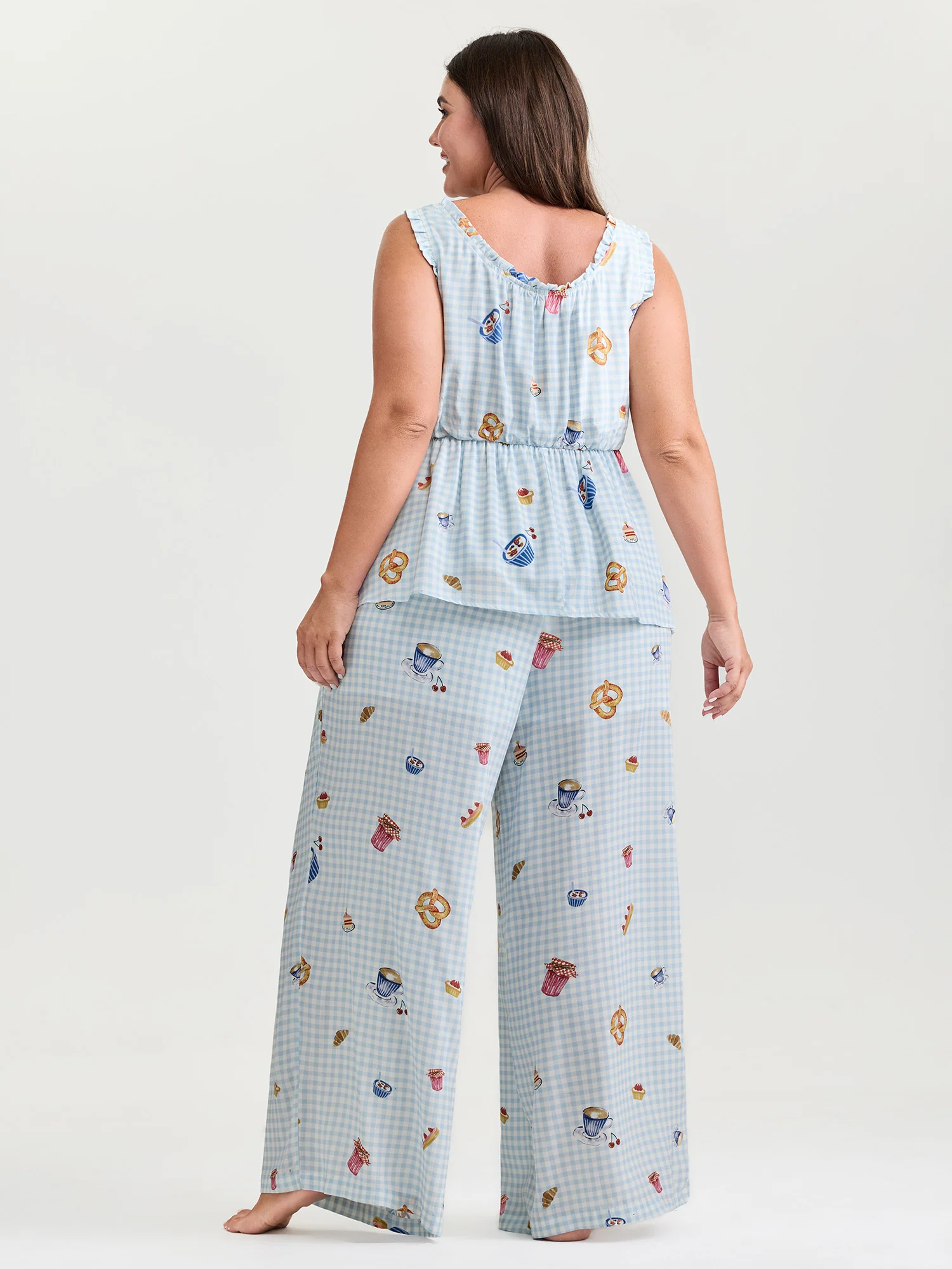 Pretzel Coffee Print Drawstring Lounge Set - Image 6
