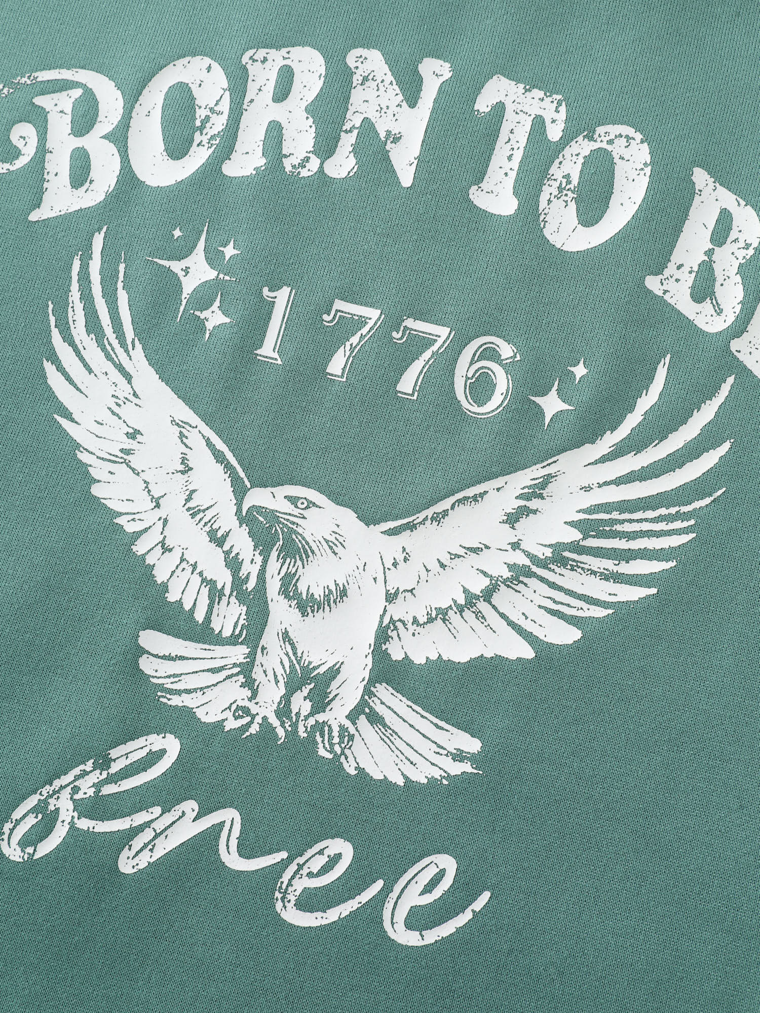 Printed Slogan Slit Sides Ribbed Sweatshirt - Image 5