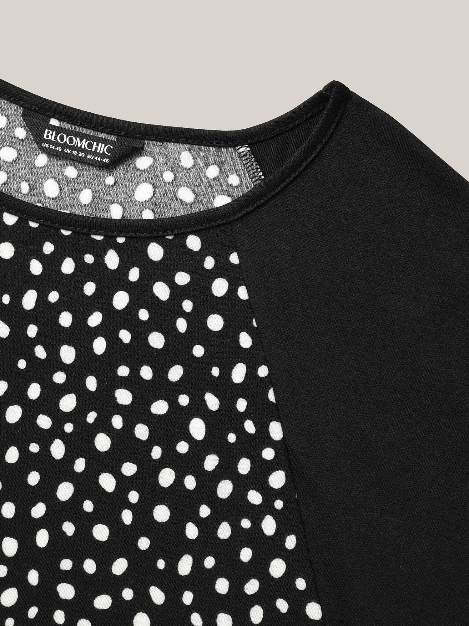 Printed Spliced Raglan Sleeve Ruffled T-Shirt - Image 6
