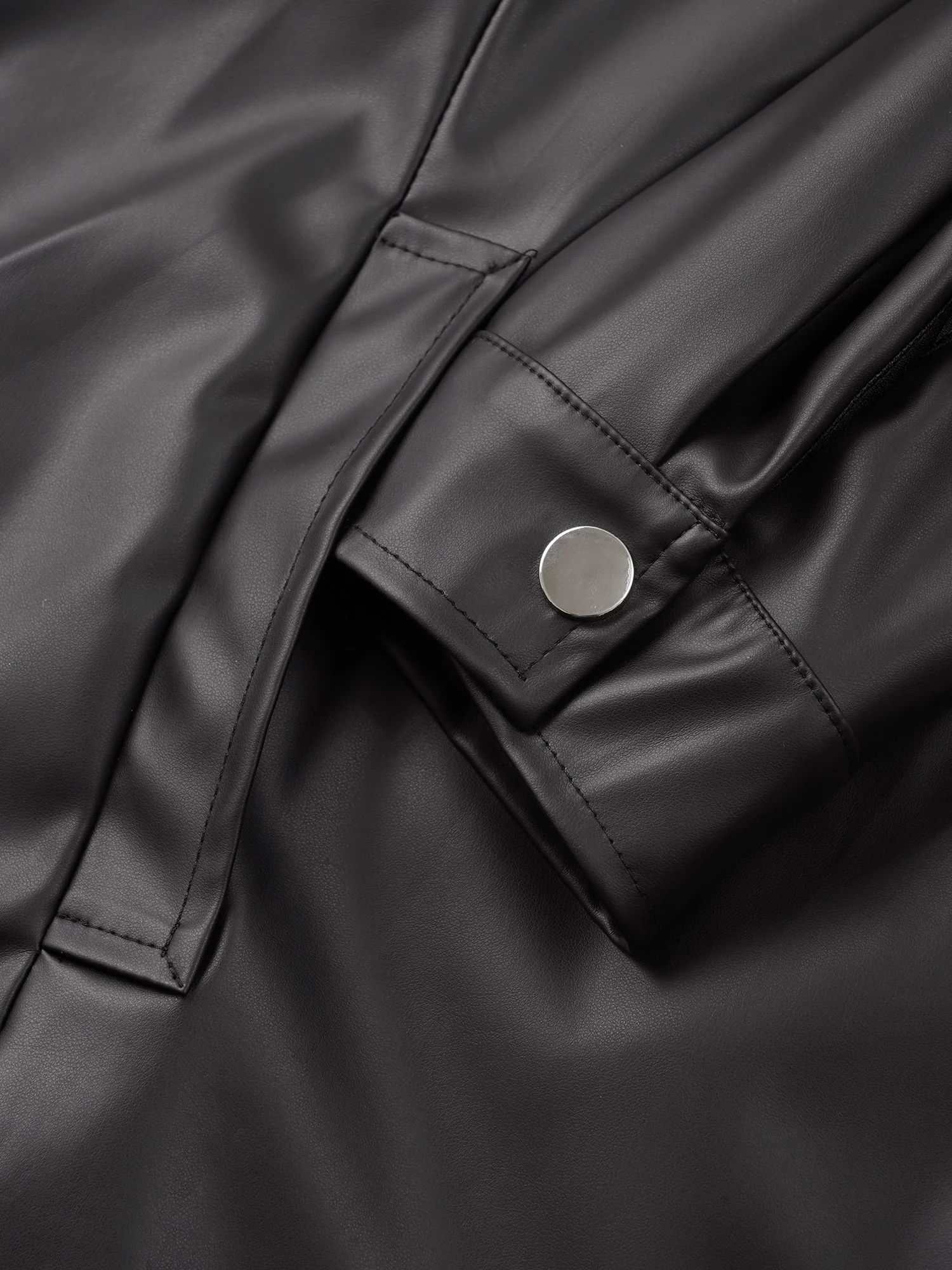 PU Leather Pocket Zipper Jacket - Image 6