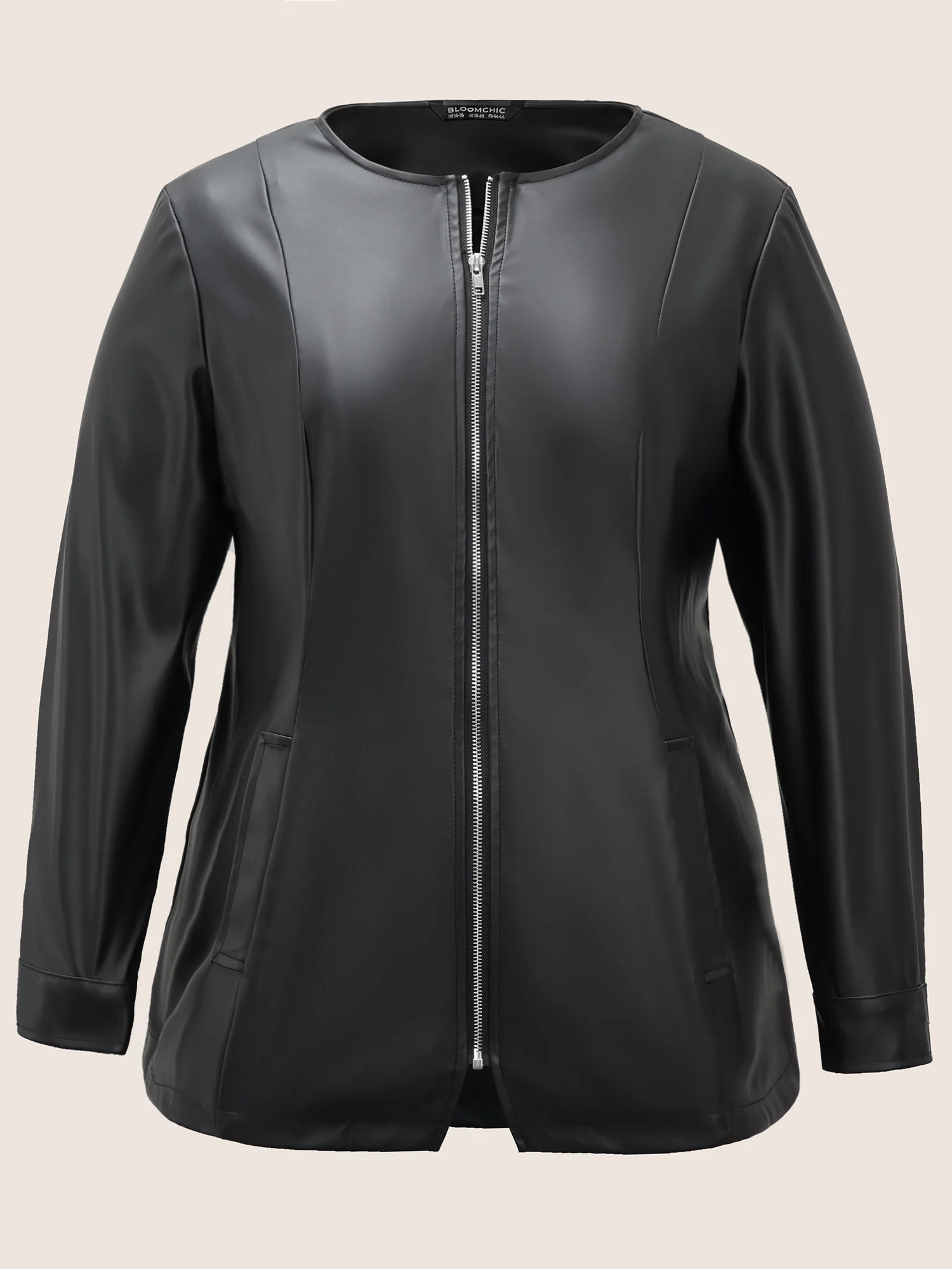 PU Leather Pocket Zipper Jacket - Image 7