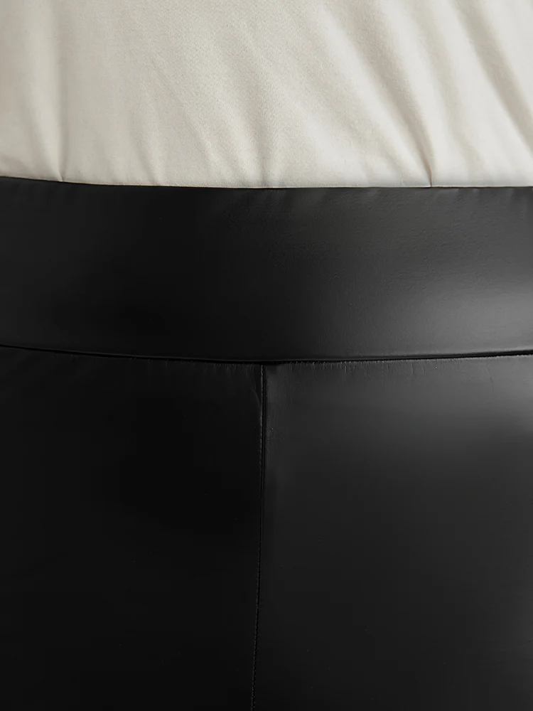 PU Leather Wideband Waist Leggings - Image 7