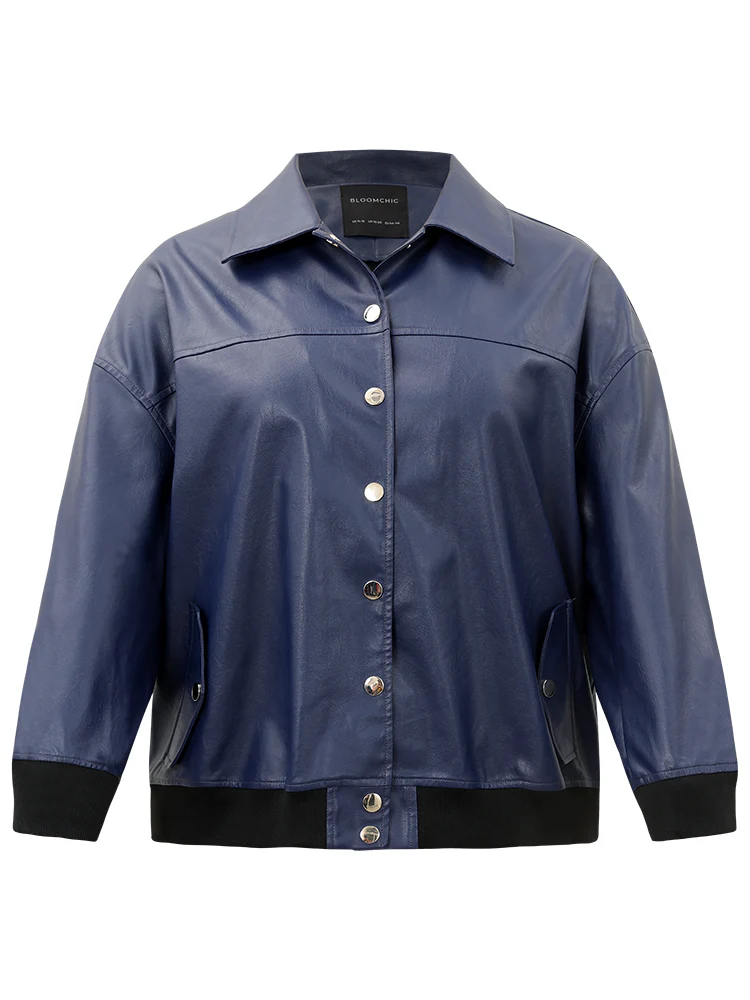 PU Patchwork Pocket Button Through Jacket - Image 9