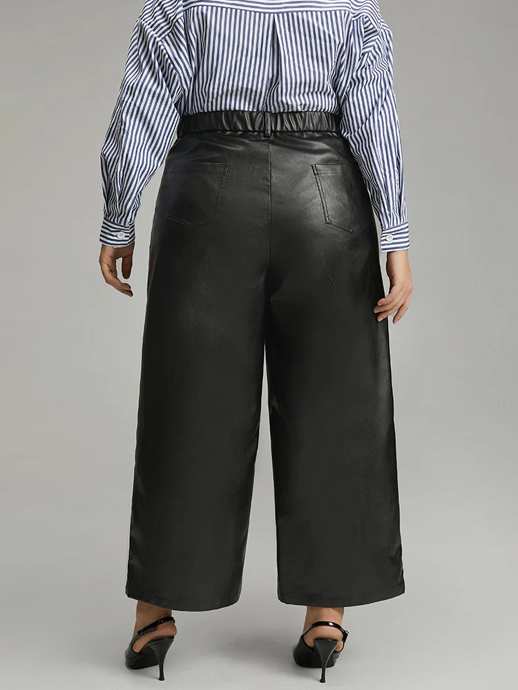 PU Wide Leg Pocket Pants - Image 2