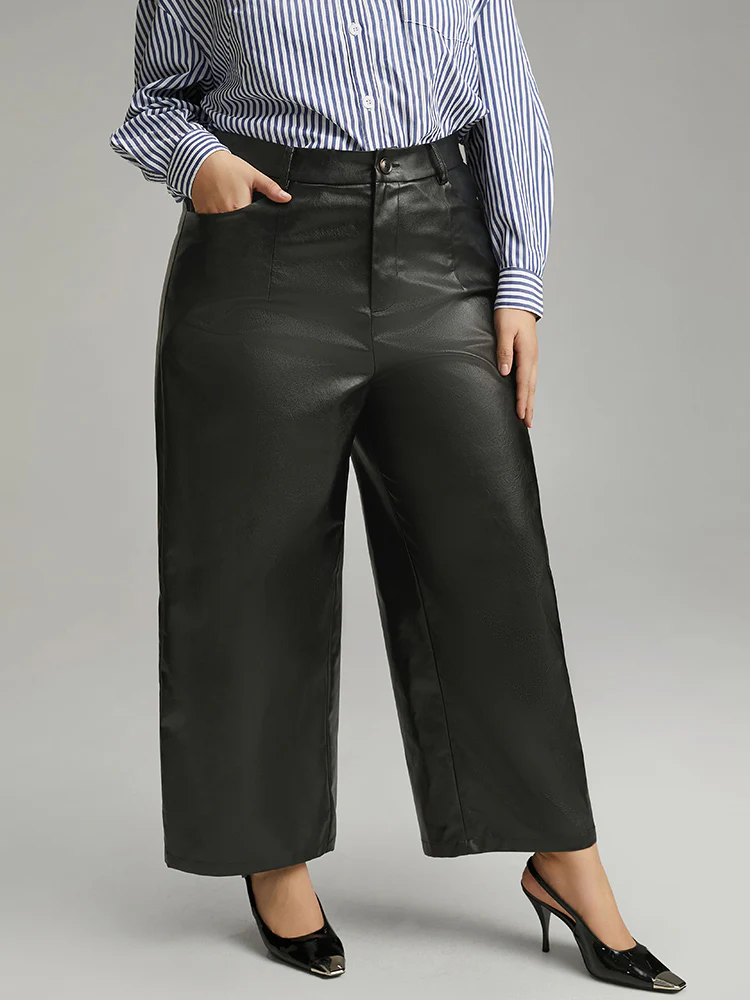 PU Wide Leg Pocket Pants - Image 3