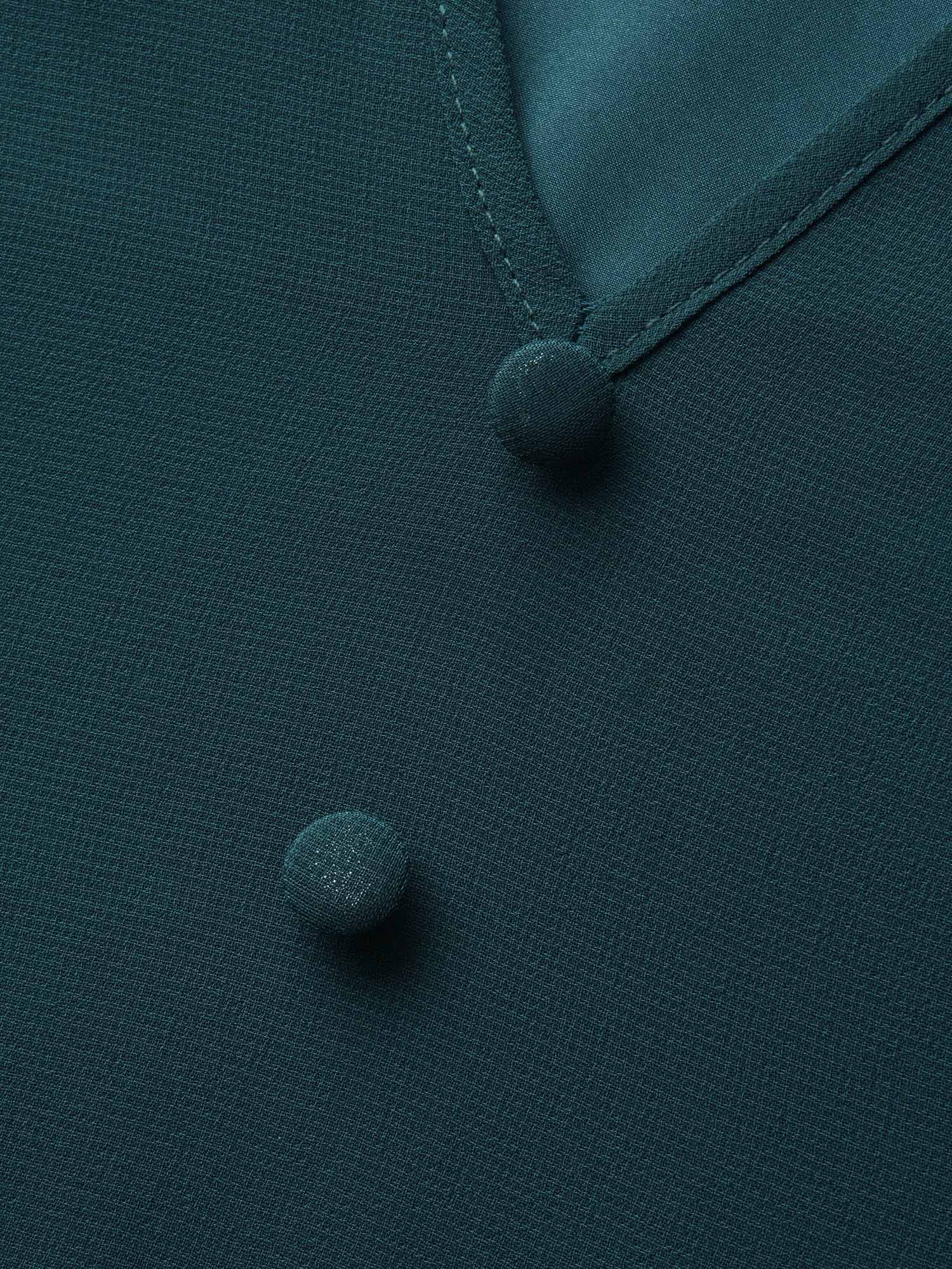 Puff Sleeves Front Placket Chiffon Blouse - Image 6
