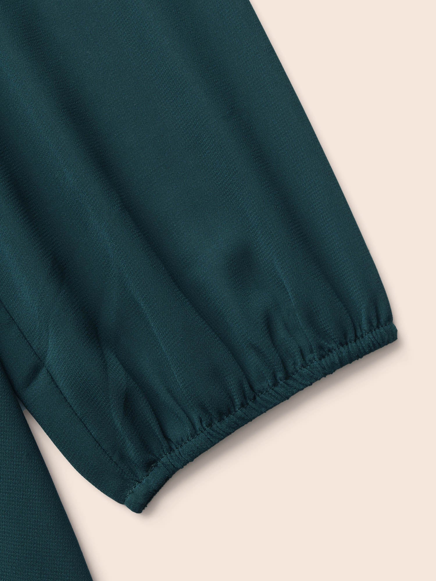 Puff Sleeves Front Placket Chiffon Blouse - Image 7
