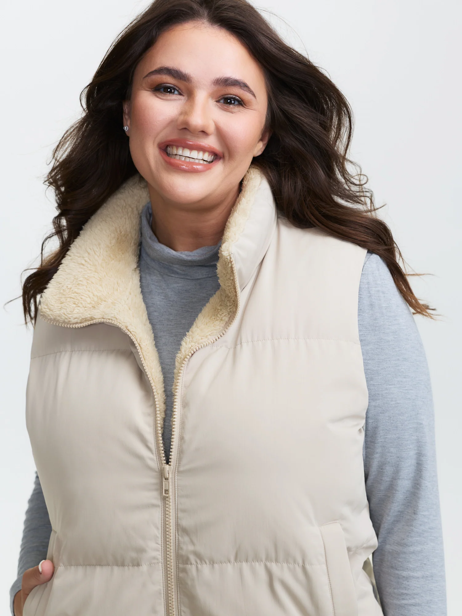 Puffer Zipper Quilted Vest - Image 2