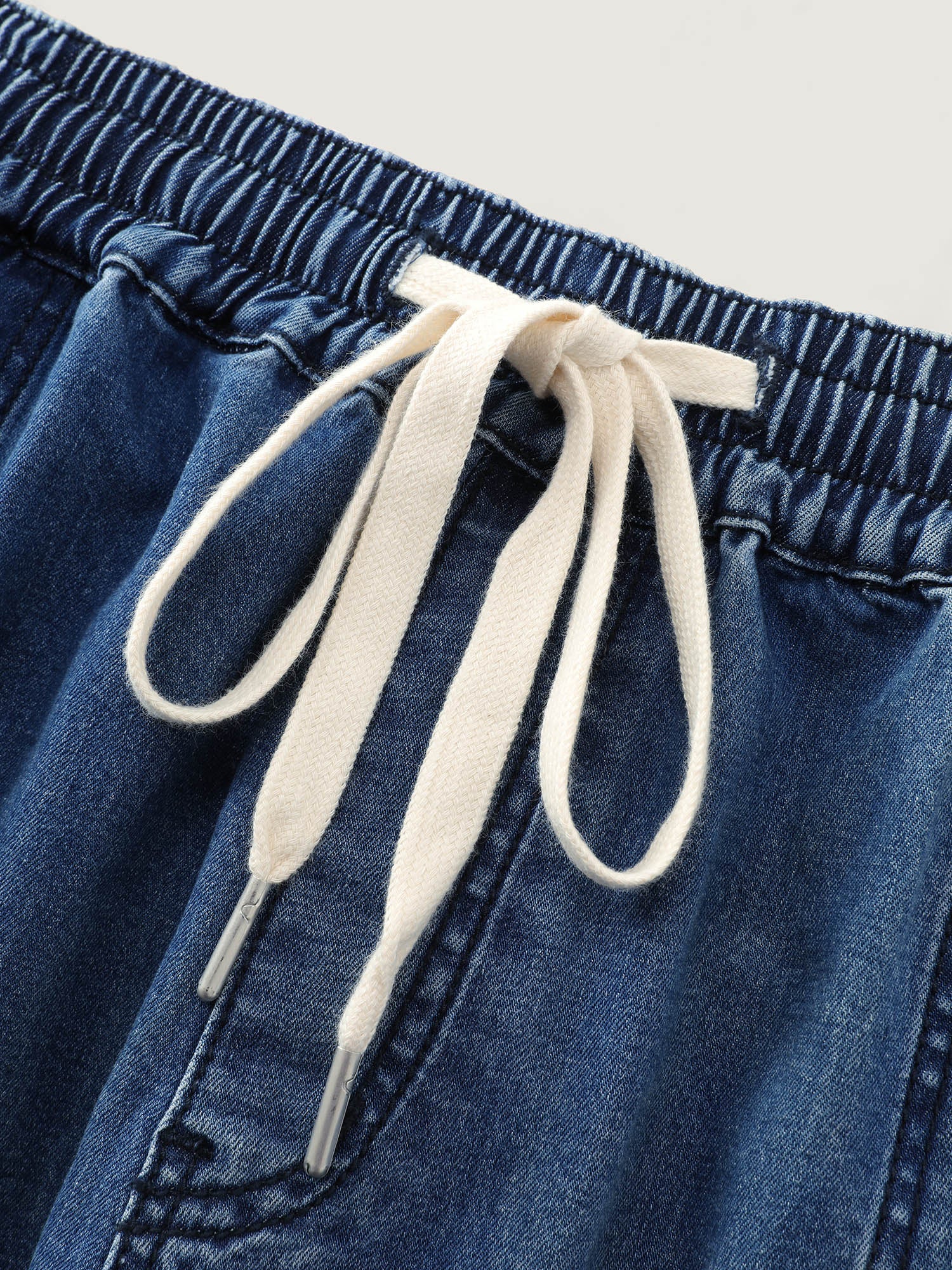 Pull-On Elastic Waist Denim Shorts - Image 7