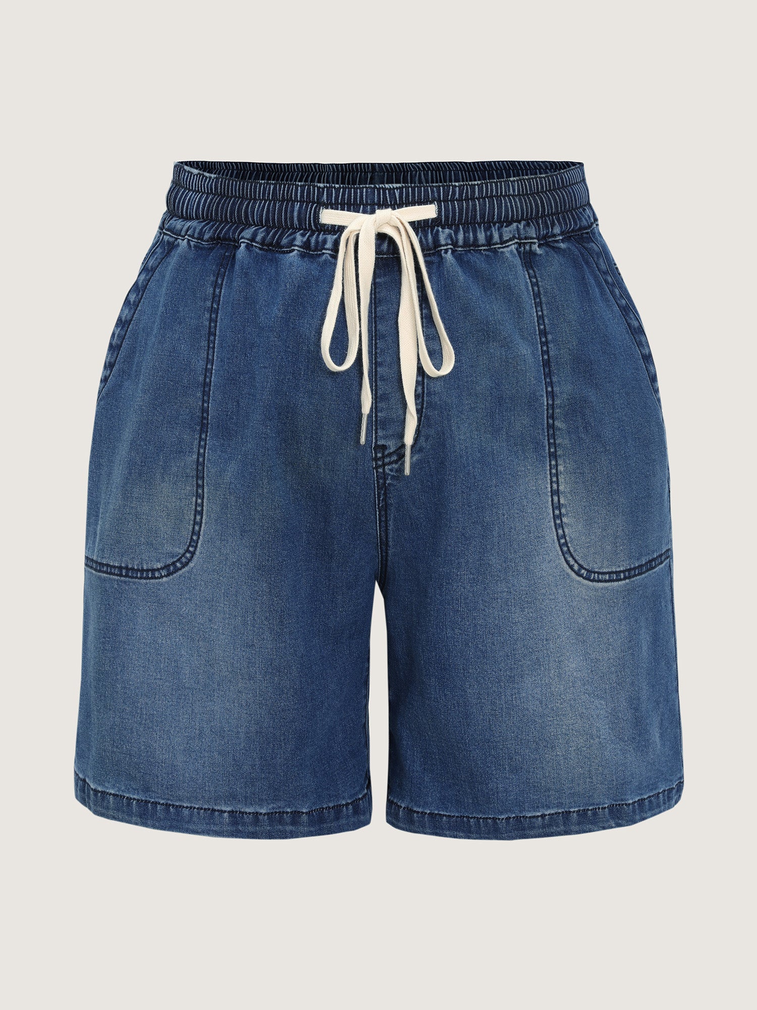 Pull-On Elastic Waist Denim Shorts - Image 9