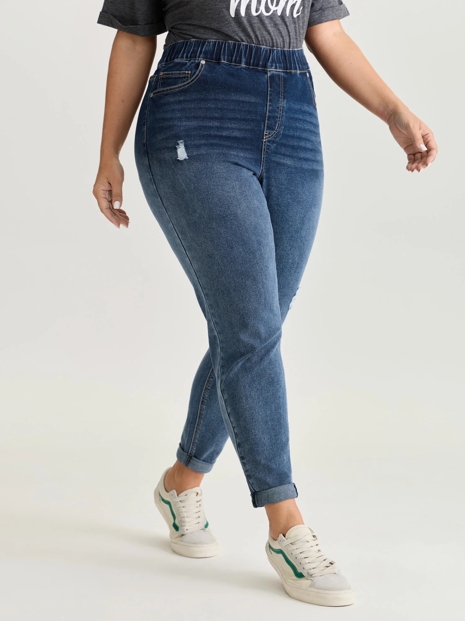 Pull-On Elastic Waist Skinny-Fit Jeans - Image 2