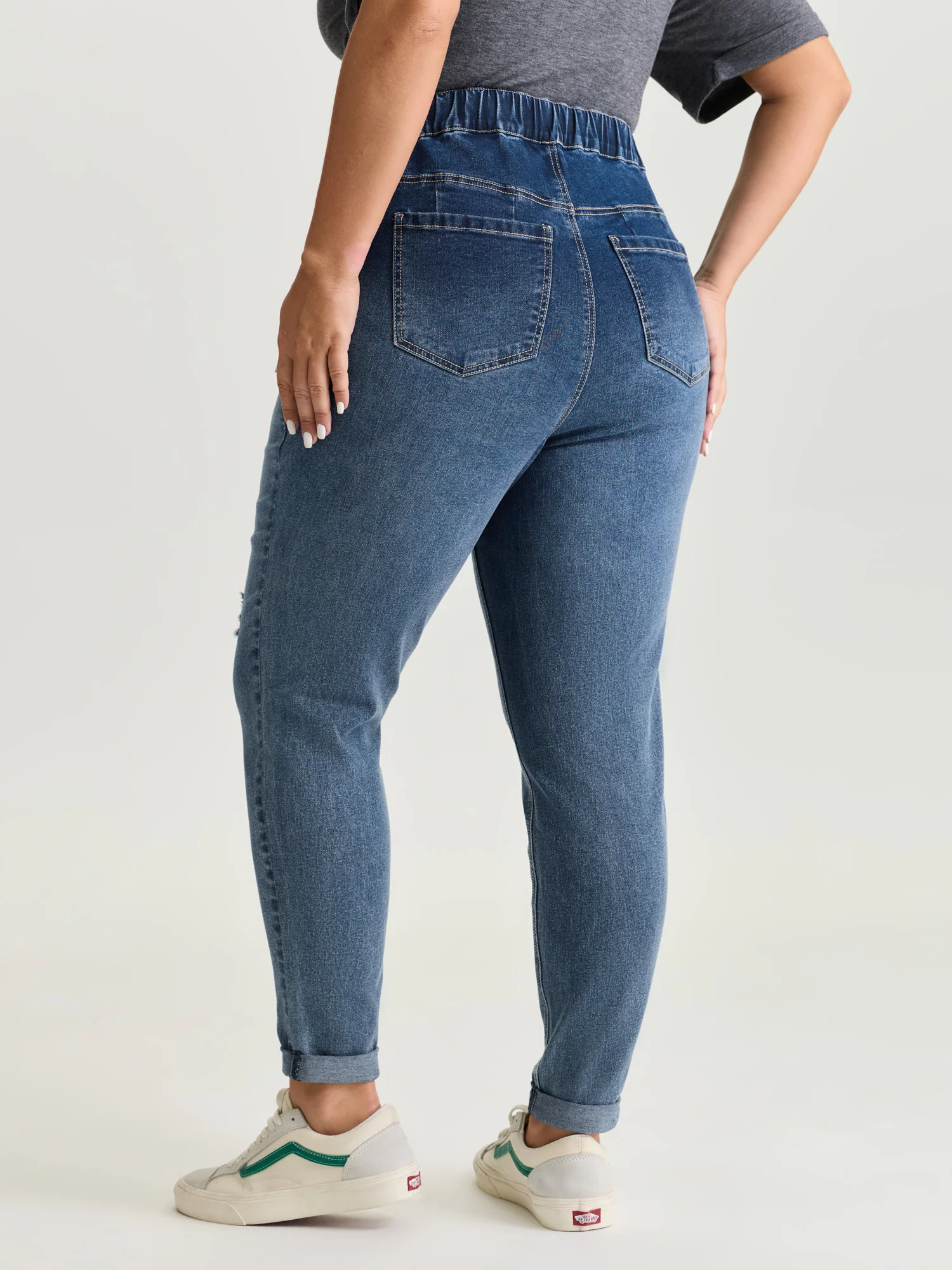 Pull-On Elastic Waist Skinny-Fit Jeans - Image 5