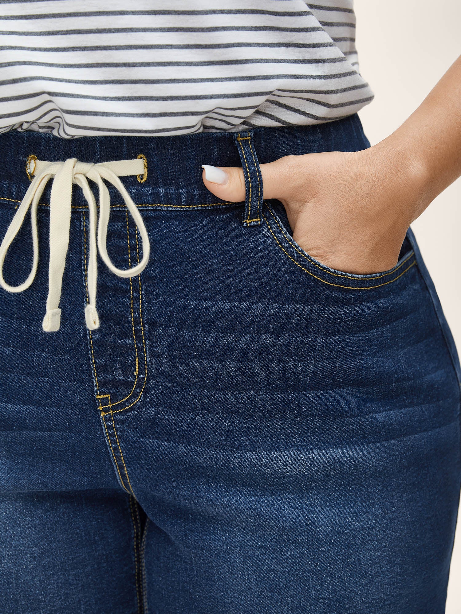 Pull-On Relaxed Fit Denim Shorts - Image 5