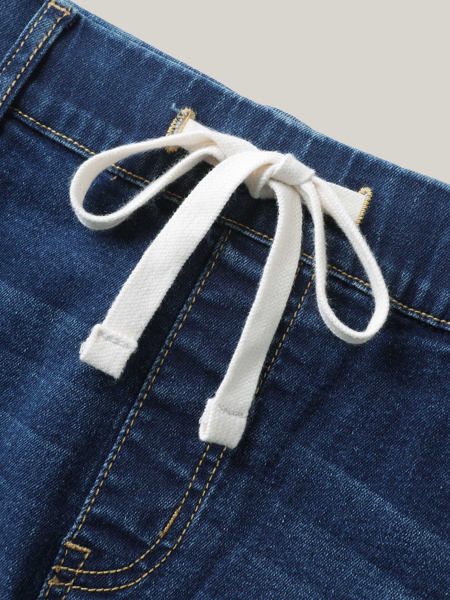 Pull-On Relaxed Fit Denim Shorts - Image 7
