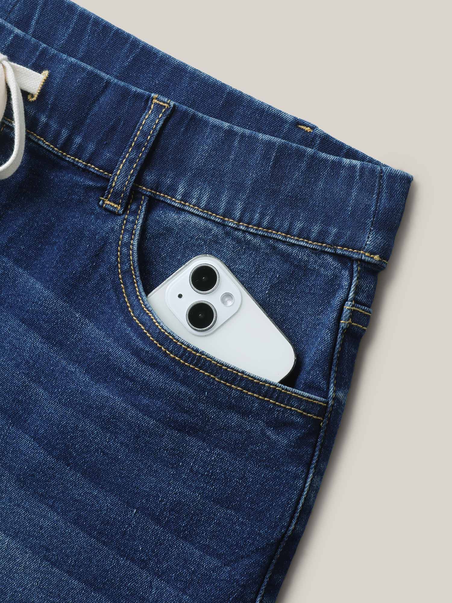 Pull-On Relaxed Fit Denim Shorts - Image 8
