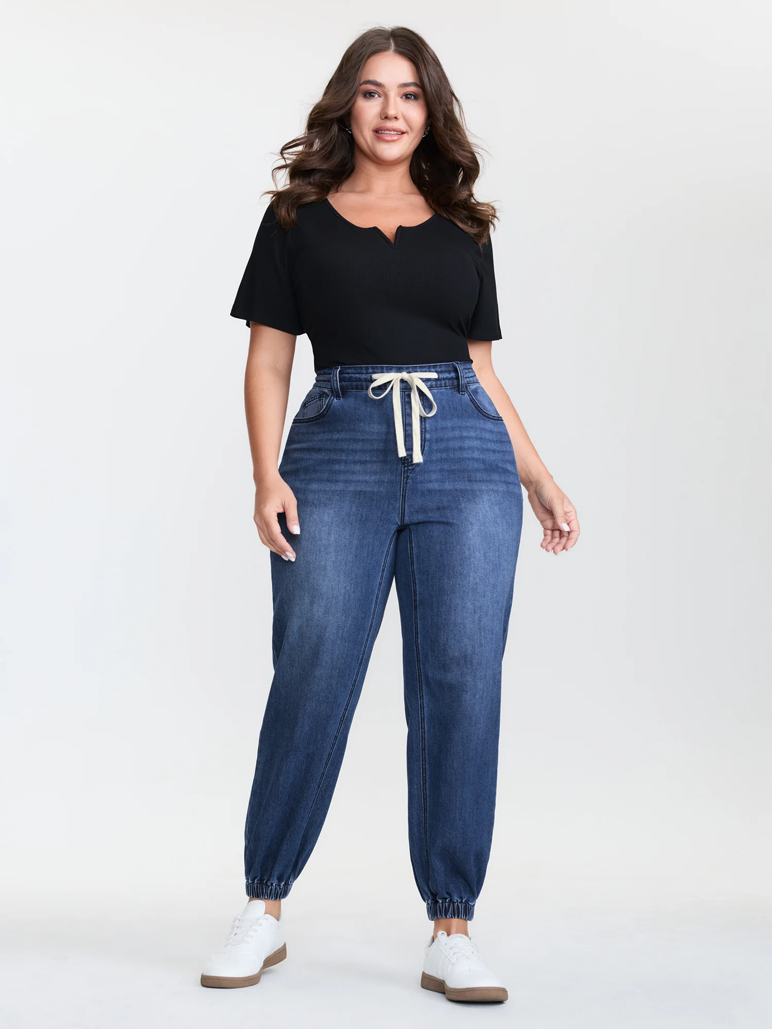 Pull-On High-Rise Jogger Cuff Jeans - Image 2