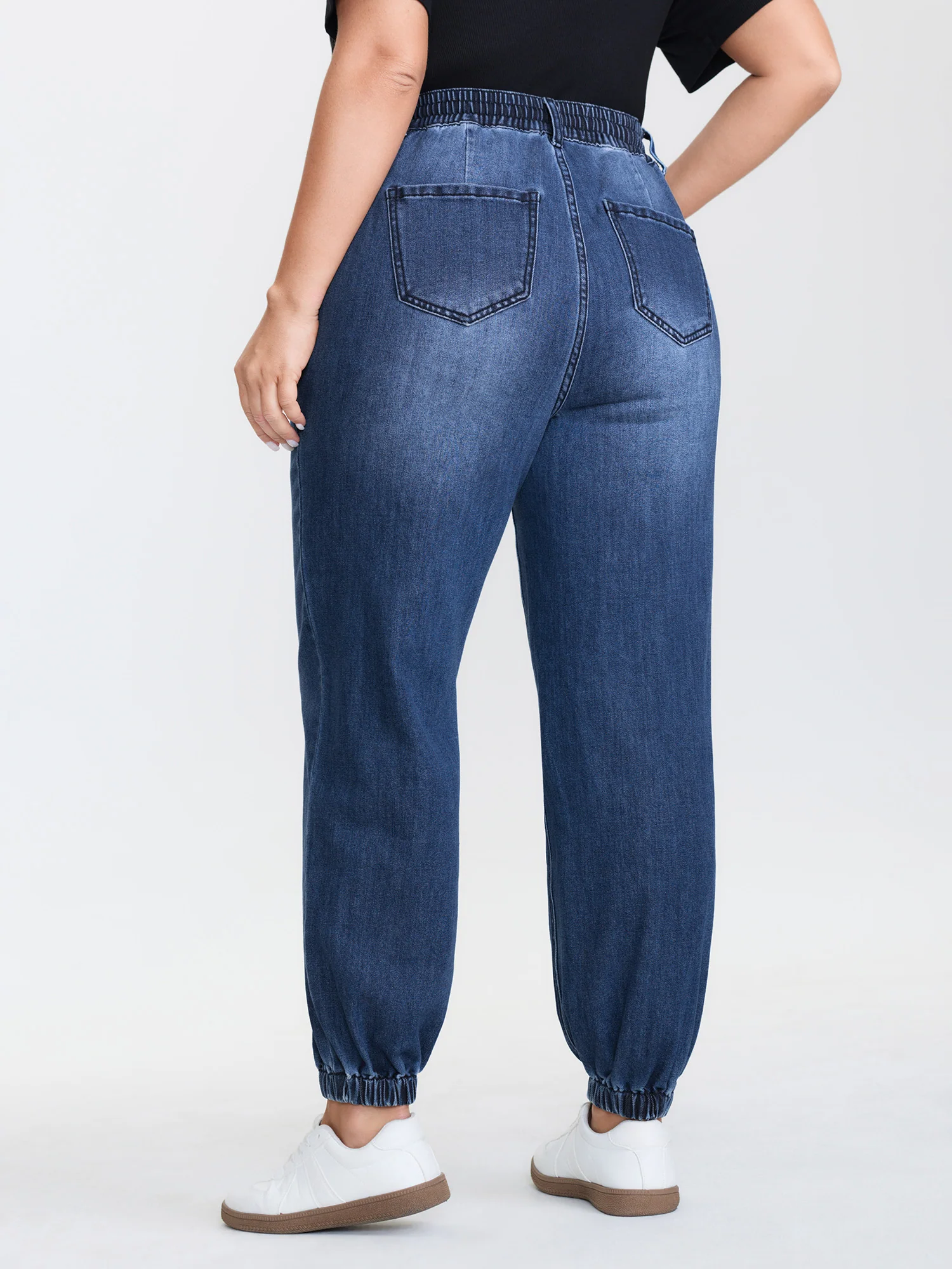 Pull-On High-Rise Jogger Cuff Jeans - Image 5