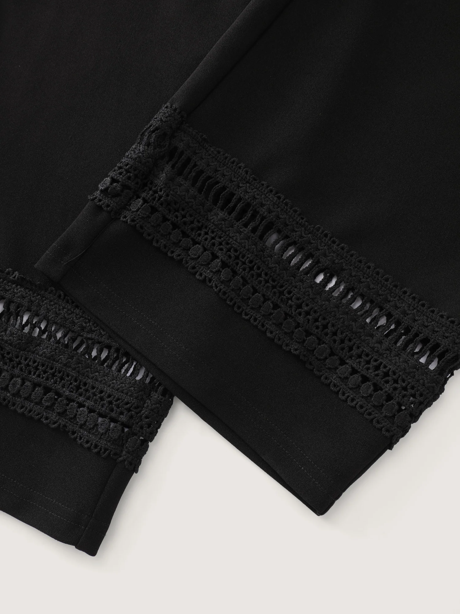Pull-On Sheer Lace Hem Cuffed Pants - Image 8