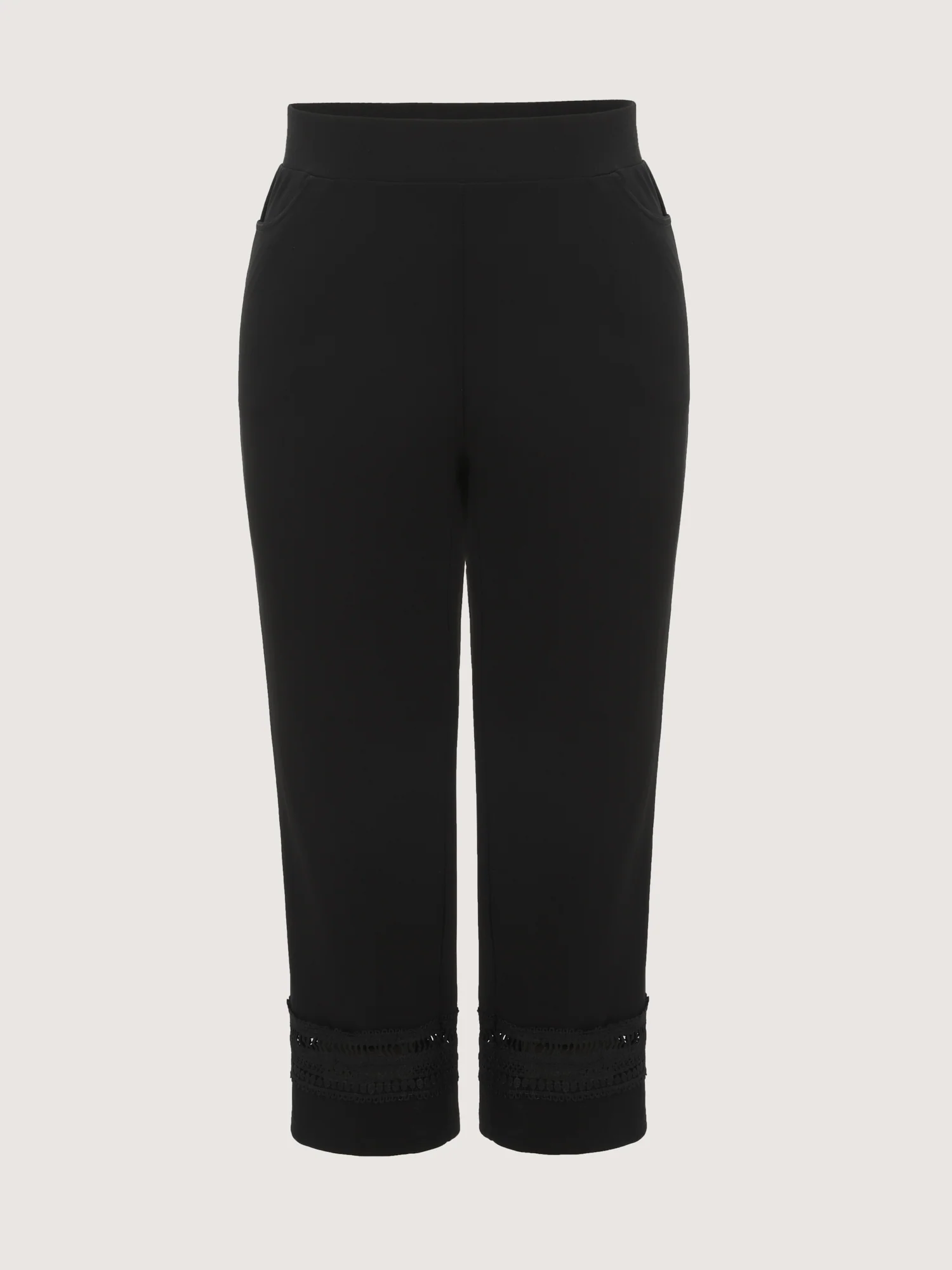 Pull-On Sheer Lace Hem Cuffed Pants - Image 9