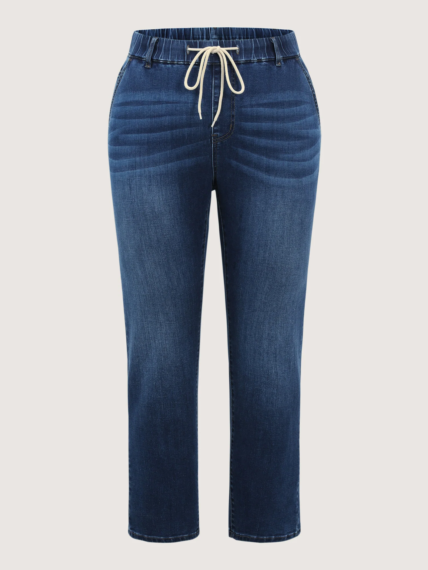 Pull-On High-Rise Drawstring Boyfriend Jeans - Image 9
