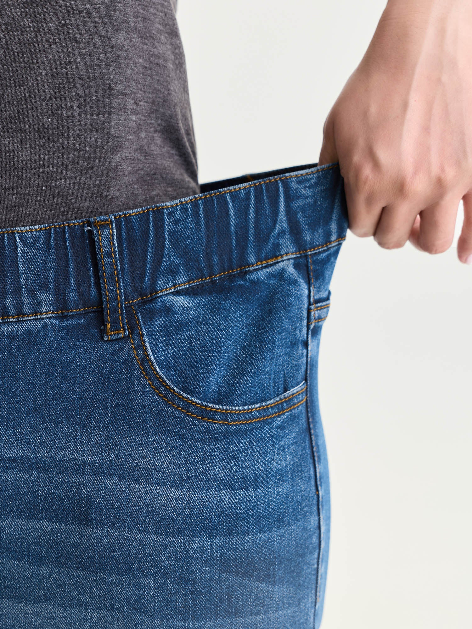 Pull-On Stretchy Denim Shorts - Image 3