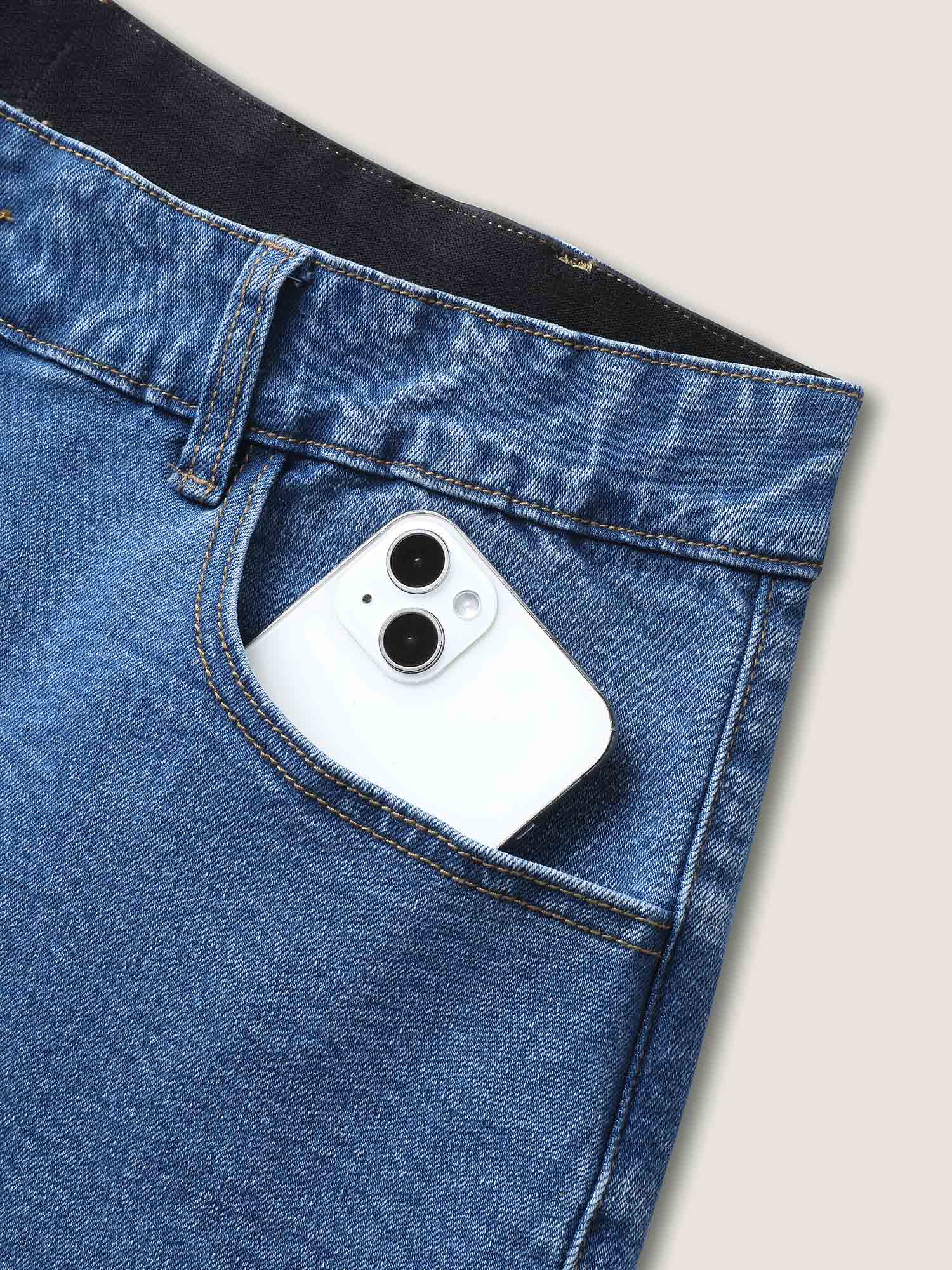 Pull-On Stretchy Waist Denim Shorts - Image 6