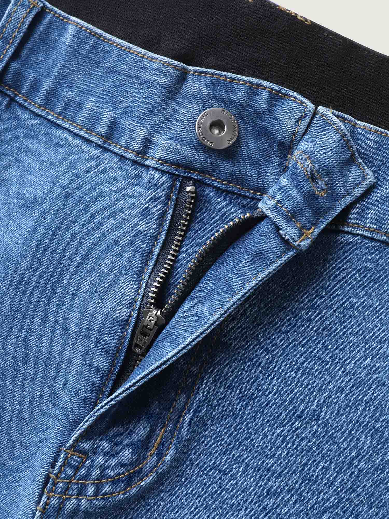 Pull-On Stretchy Waist Denim Shorts - Image 7