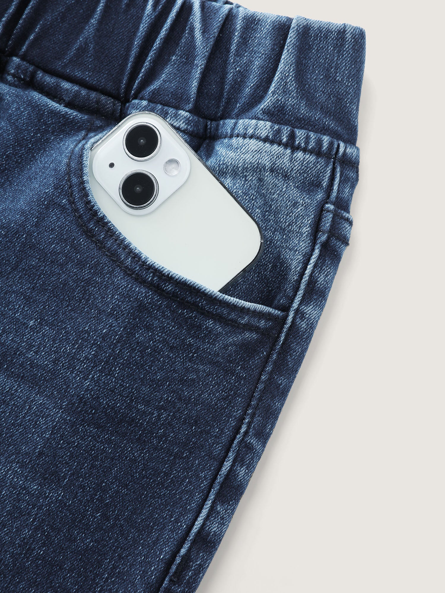 Pull-On Stretchy Waist Ripped Detail Jeans - Image 7