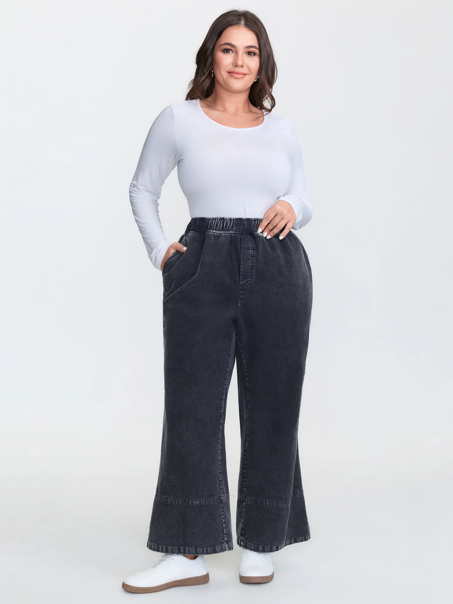 Pull-On Waist Bootcut Pants - Image 2