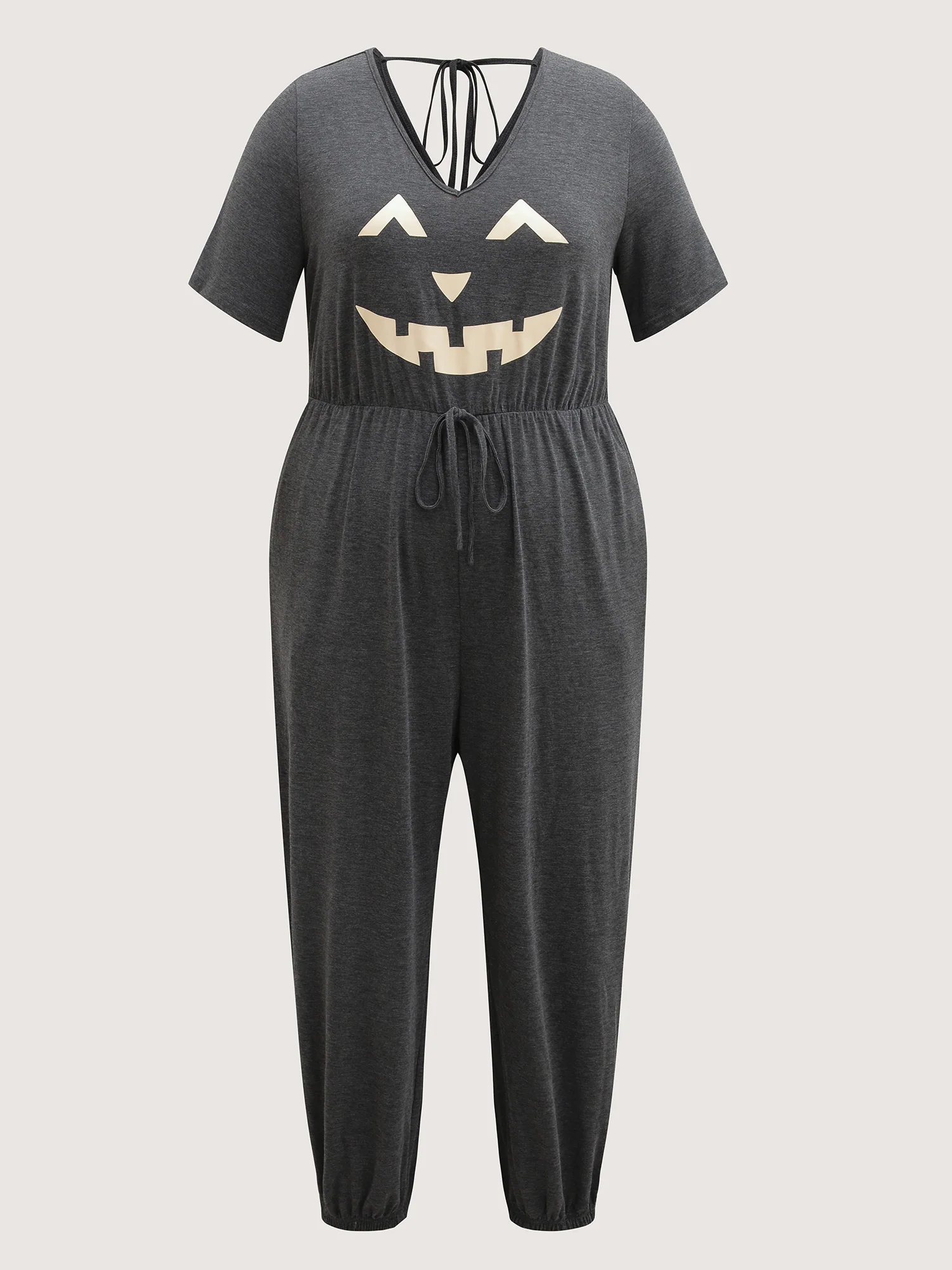 Spooky Pumpkin Comfy Knit Pajama Jumpsuit - Image 7
