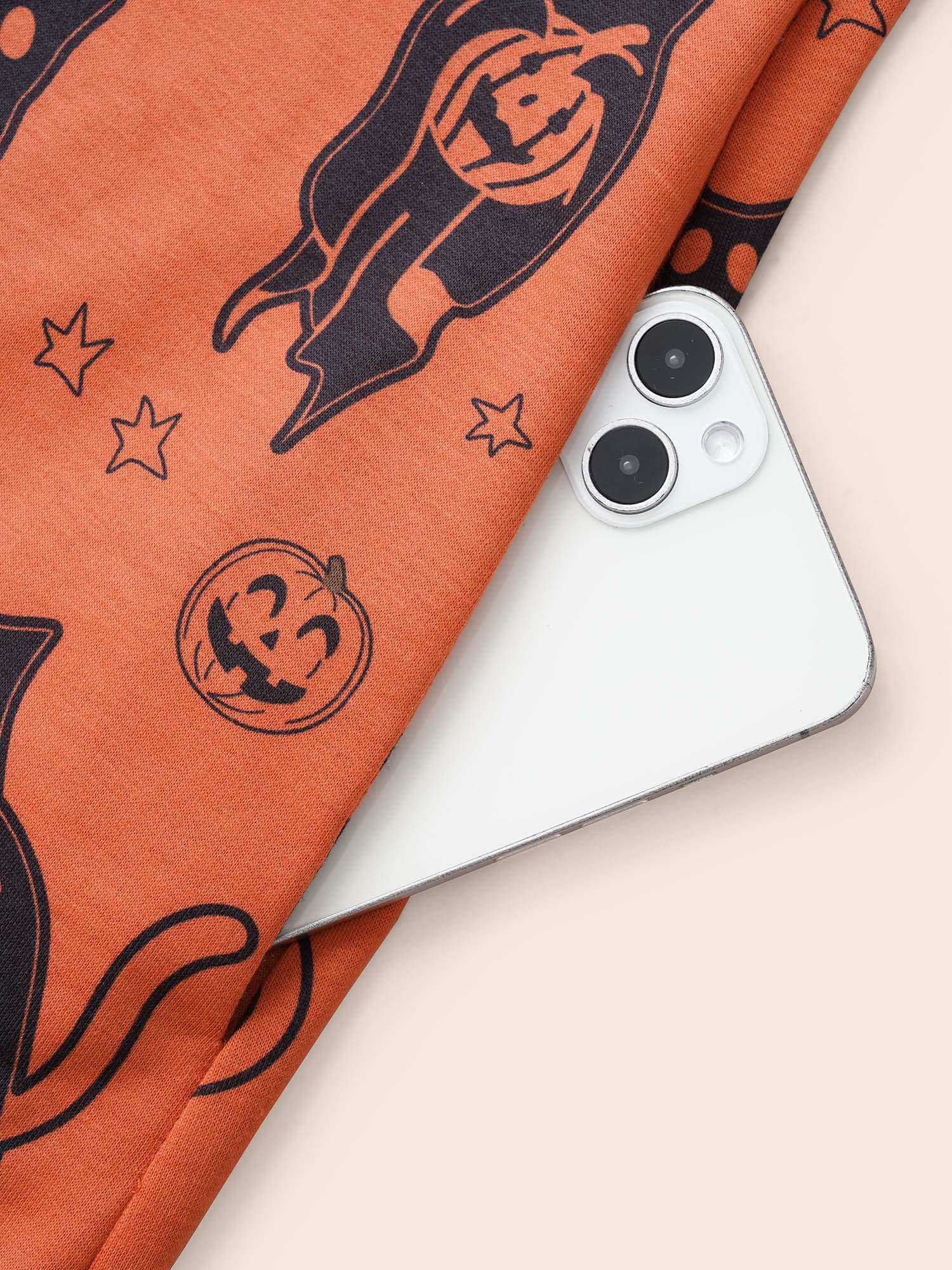 Pumpkin Cat Print Hooded Midi Lounge Dress - Image 19