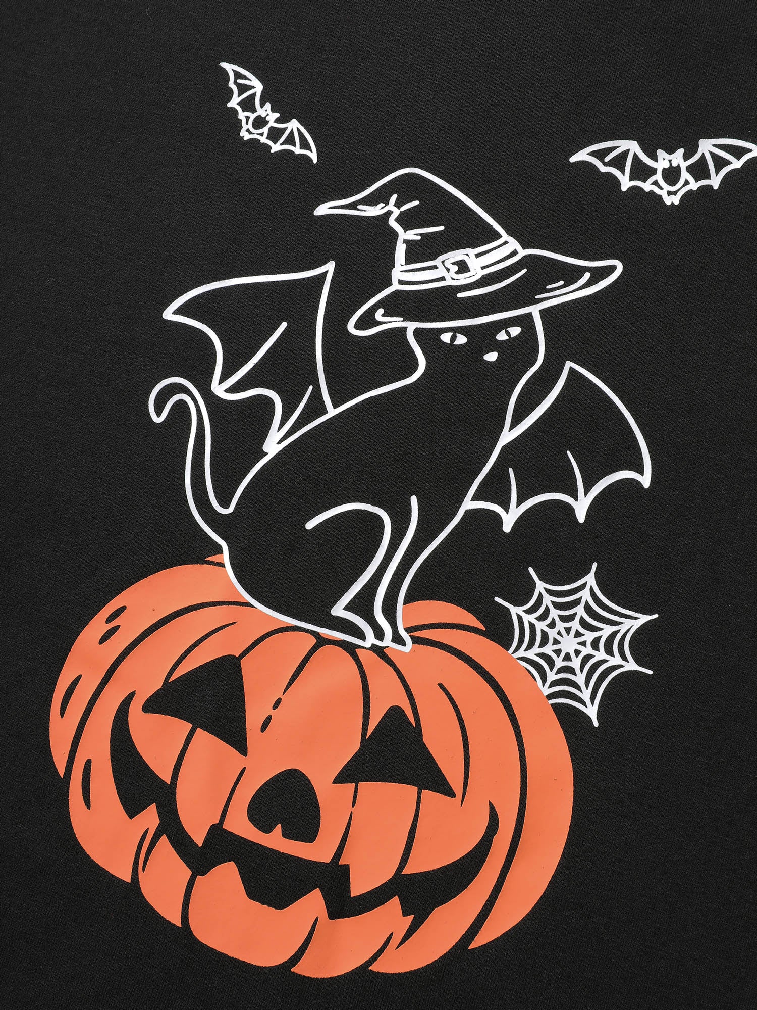 Pumpkin Cat Shoulder Laser Cut-Out Sweatshirt - Image 5