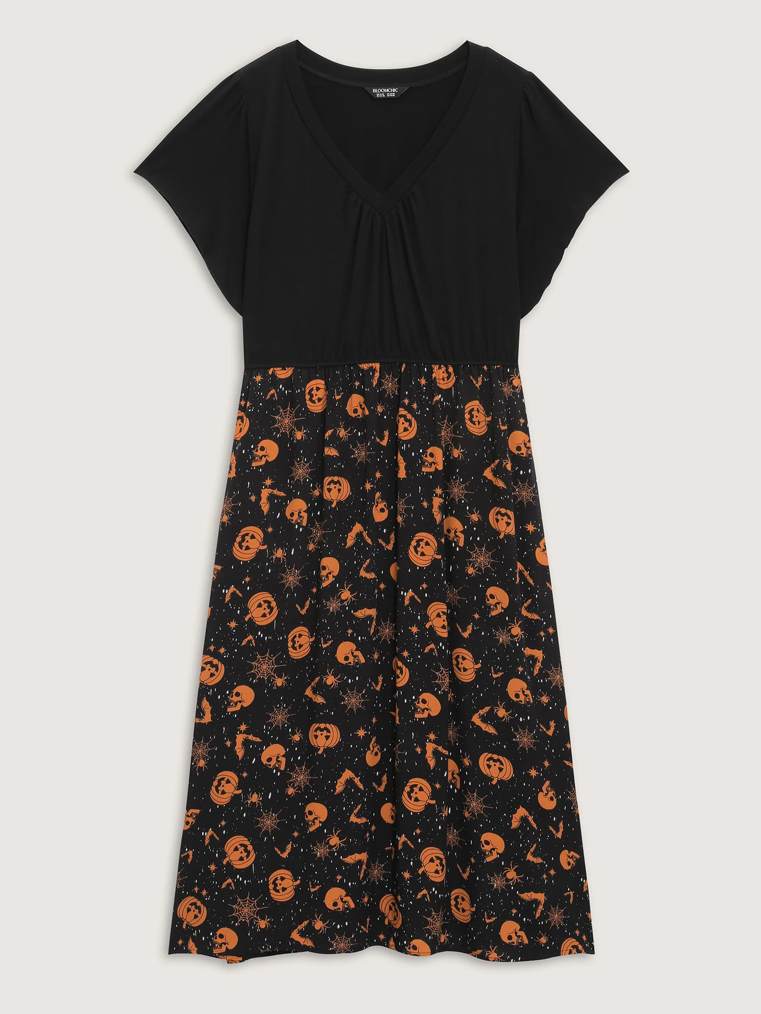 Pumpkin Contrast Print Pockets Maxi Dress - Image 7