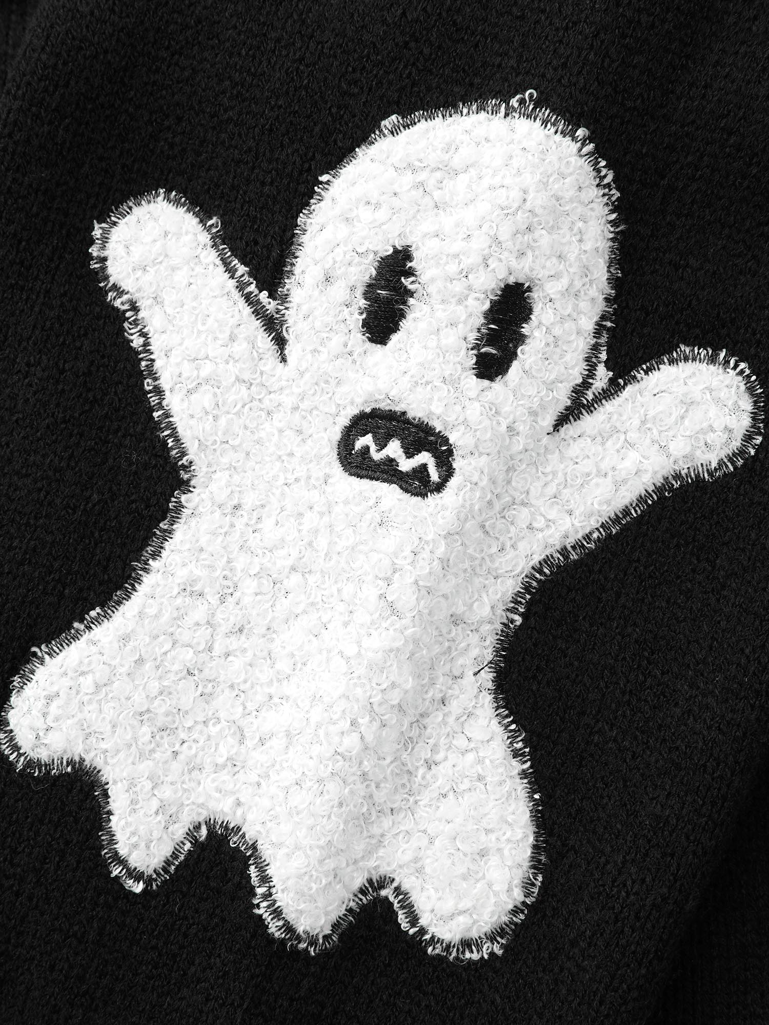 Pumpkin Ghost Embroidery Open Cardigan - Image 10