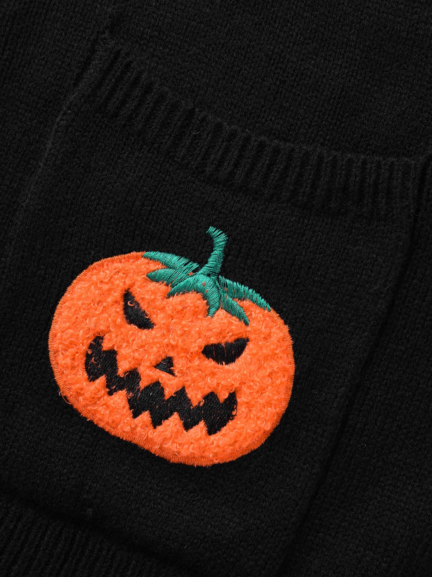 Pumpkin Ghost Embroidery Open Cardigan - Image 9