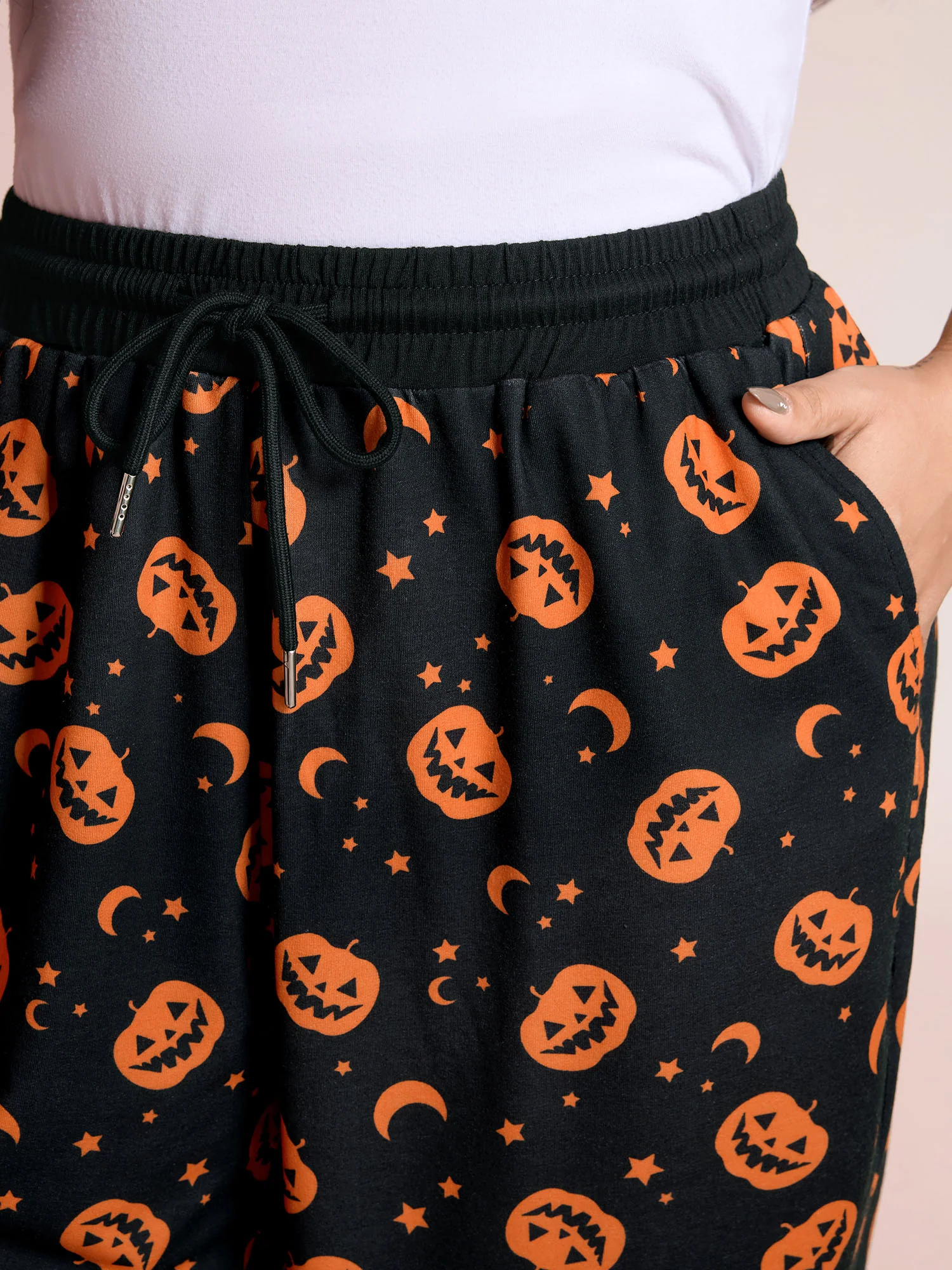 Pumpkin Halloween Drawstring Jogger Pants - Image 3