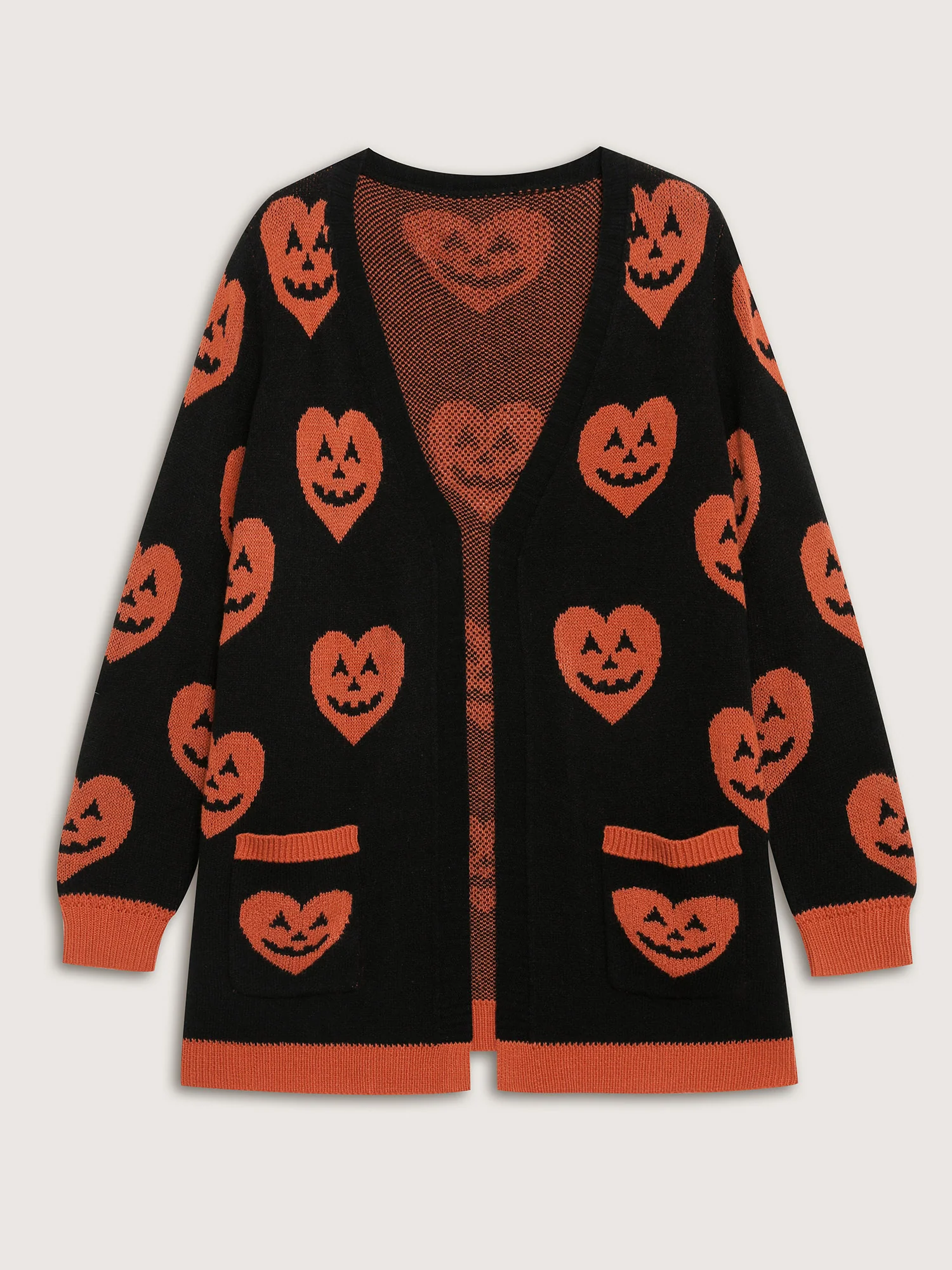 Pumpkin Hearts Halloween Pockets Cardigan - Image 9