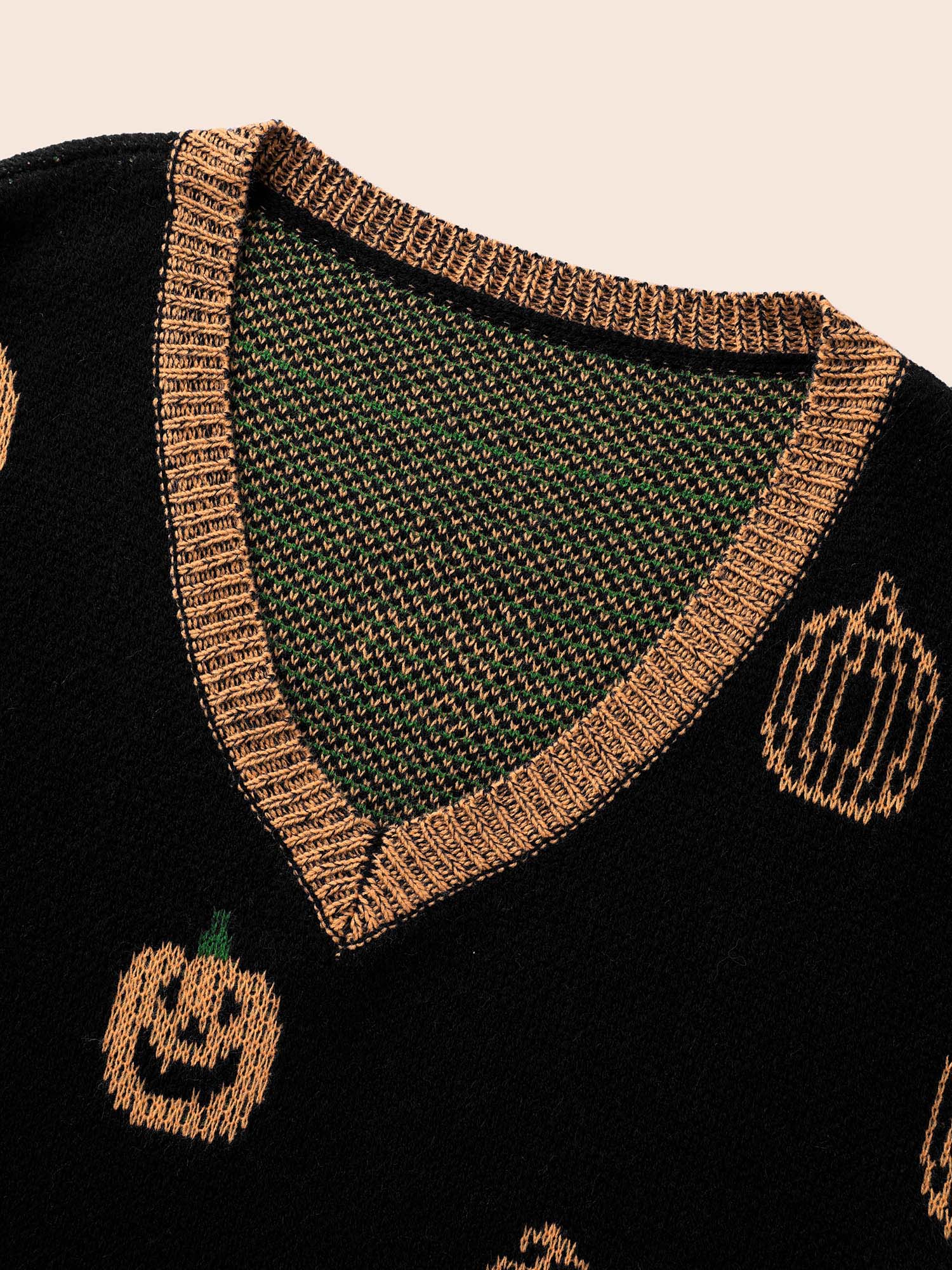 Pumpkin Patch Contrasting Color Hemline Pullover - Image 7