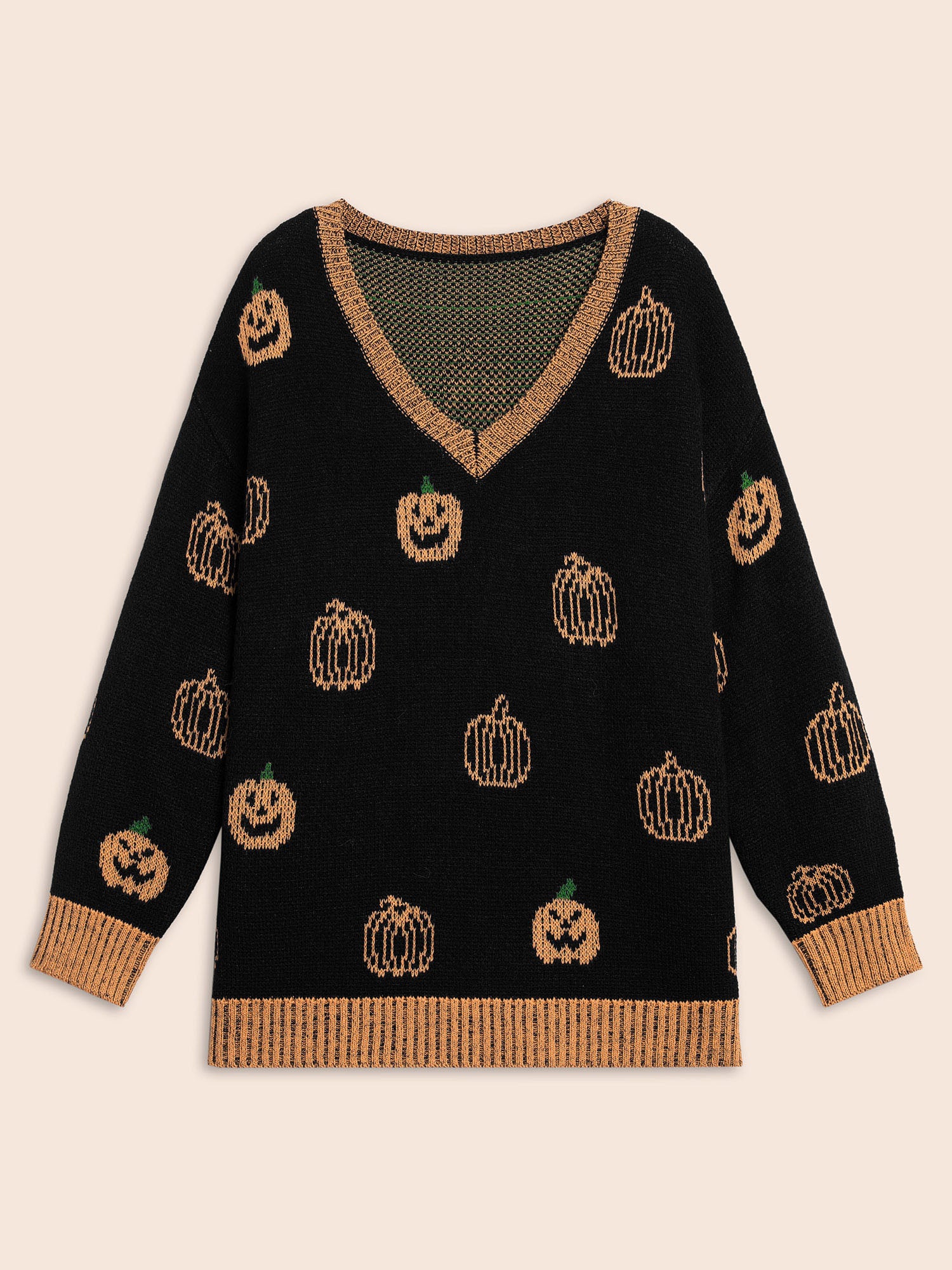 Pumpkin Patch Contrasting Color Hemline Pullover - Image 9