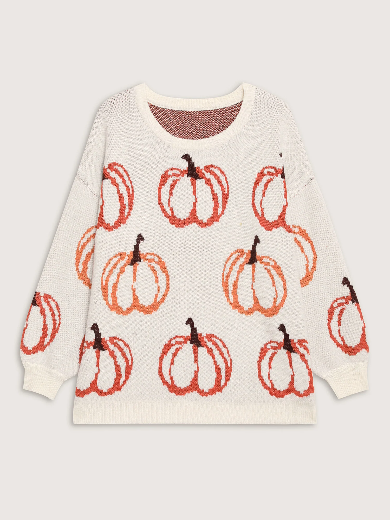 Pumpkin Patch Print Drop Shoulder Pullover - Image 7