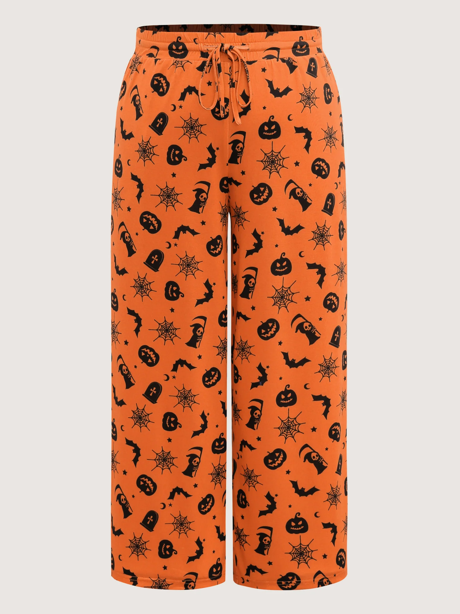 Pumpkin Patch Print Wide-Leg Lounge Bottoms - Image 8