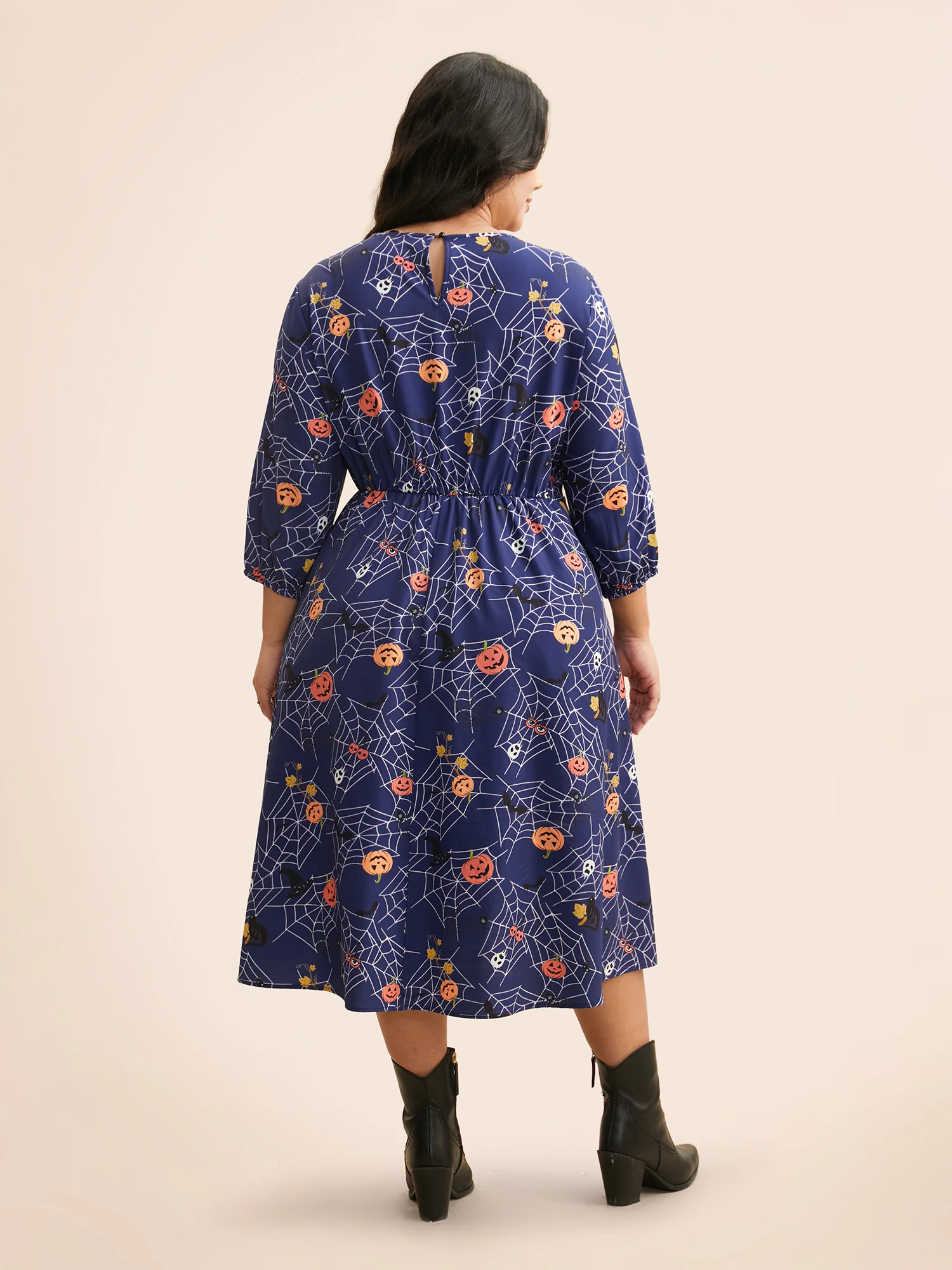 Pumpkin Patch Retro Collared Midi Dress - Image 2