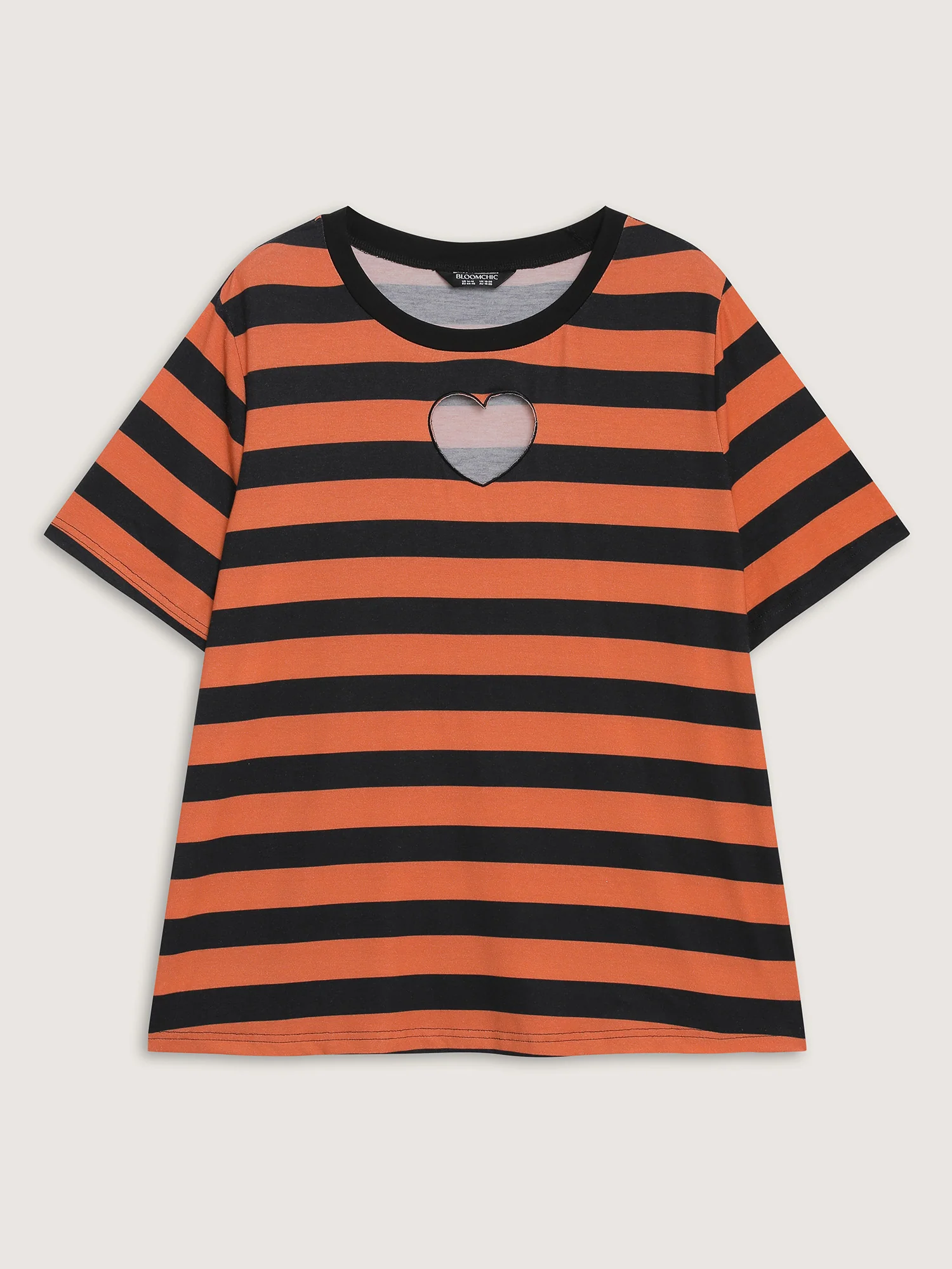 Pumpkin Patch Stripe Heart Cut-Out T-Shirt - Image 6